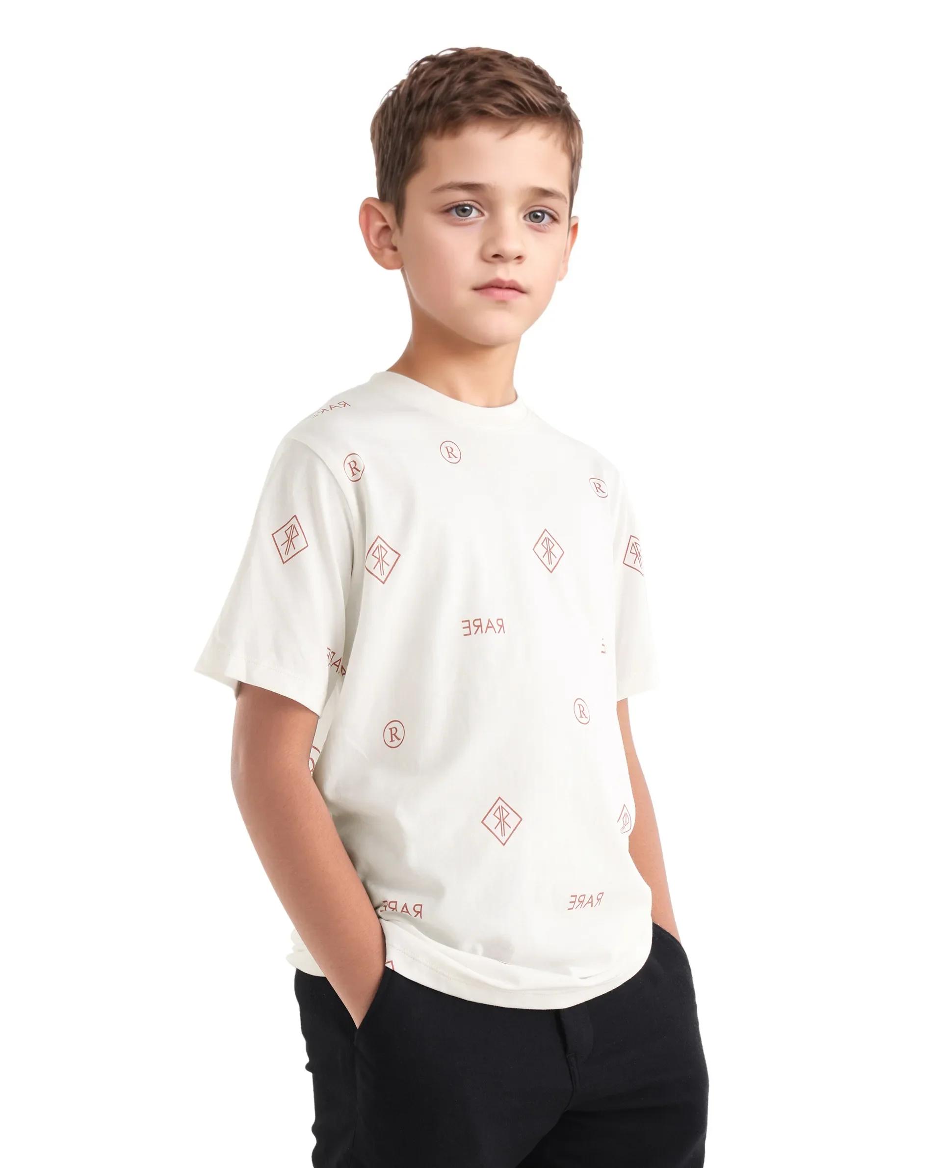 Rare Ones Kids Joon Off White Cotton All Over Print Pull On Closure Regular Fit T-Shirt - Image 6