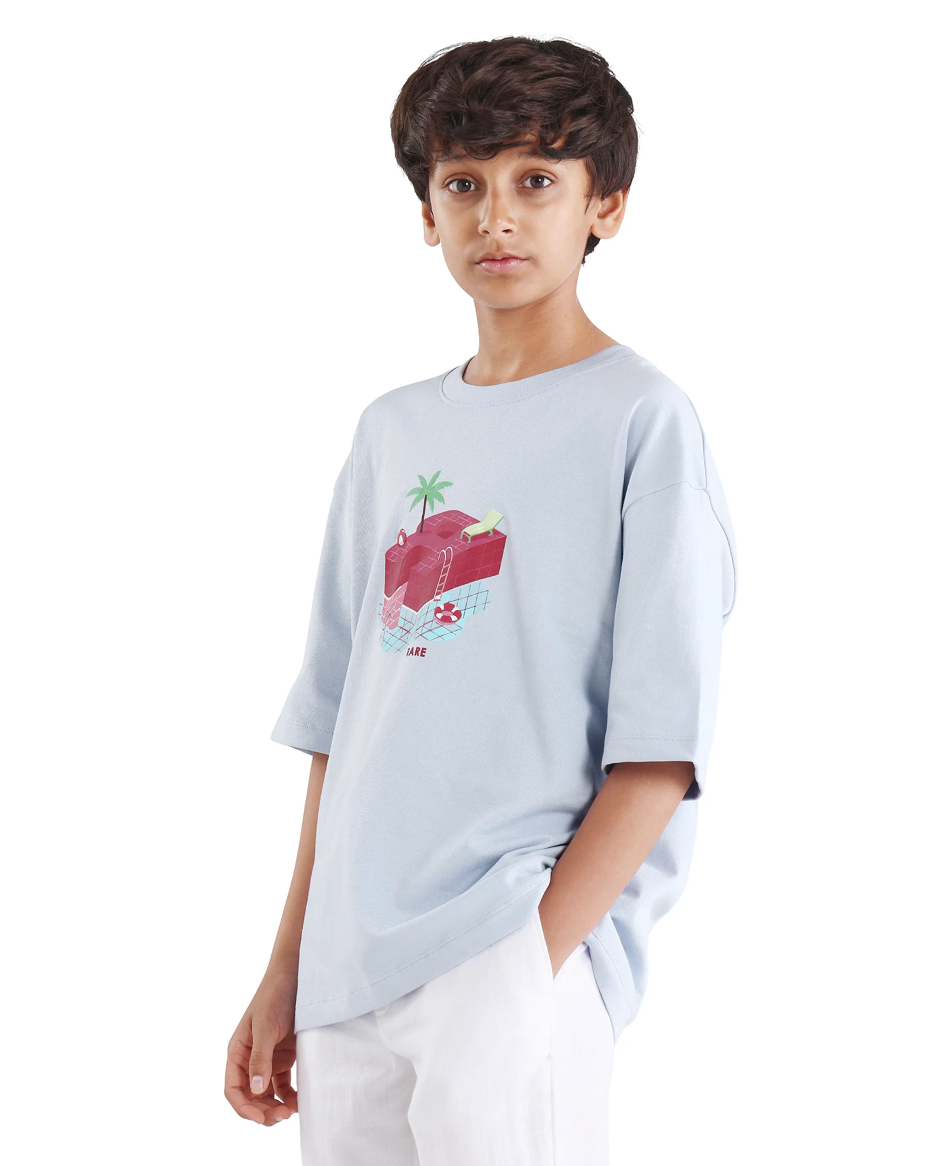 Rare Ones Kids Ken Light Purple Cotton Pull-On Closure Oversized Fit T-Shirt - Image 5