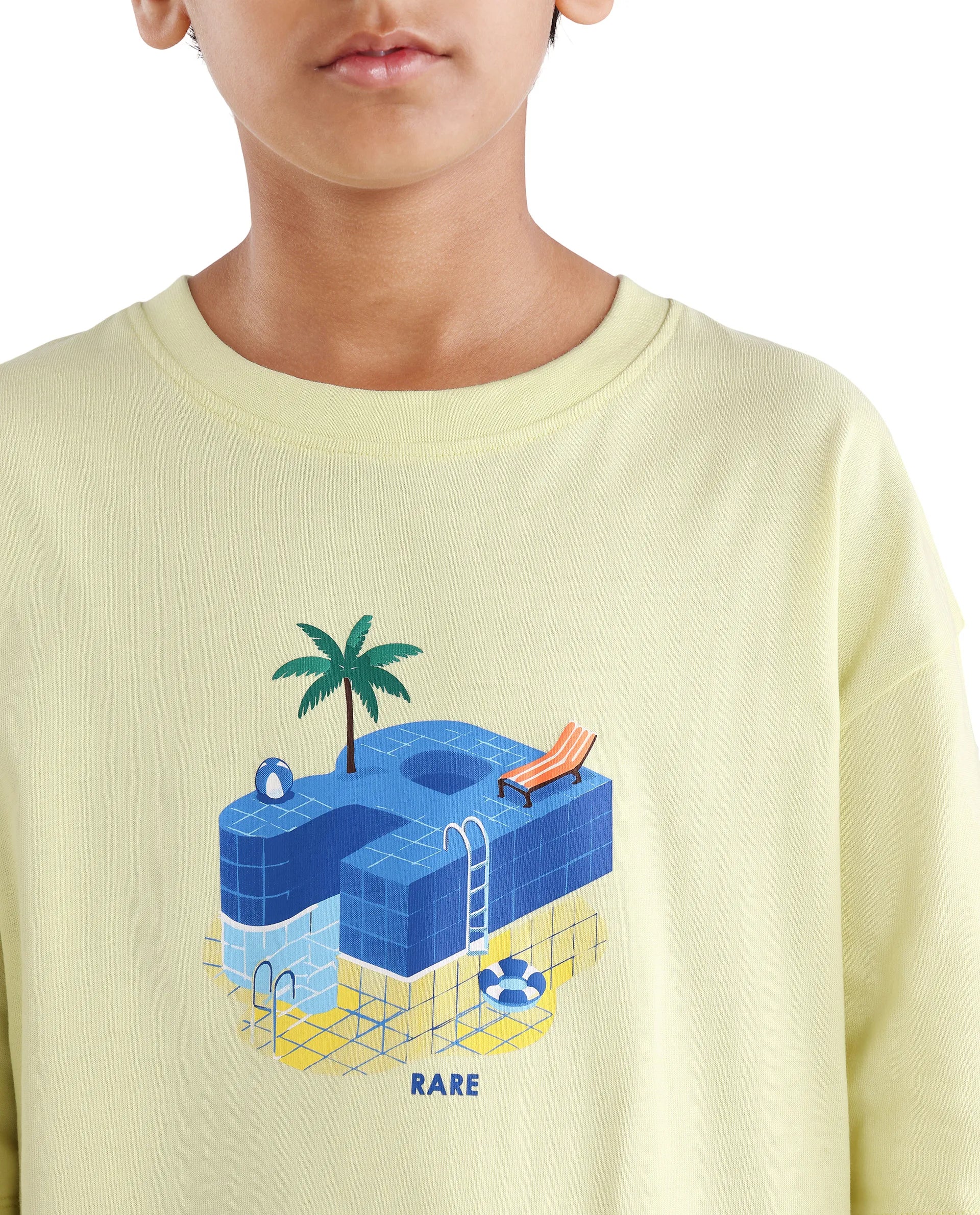 Rare Ones Kids Ken Light Yellow Cotton Pull-On Closure Oversized Fit T-Shirt - Image 4