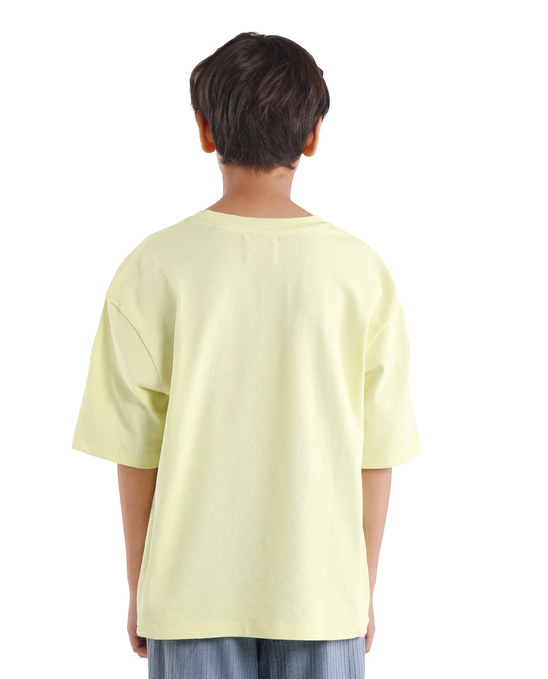 Rare Ones Kids Ken Light Yellow Cotton Pull-On Closure Oversized Fit T-Shirt - Image 7