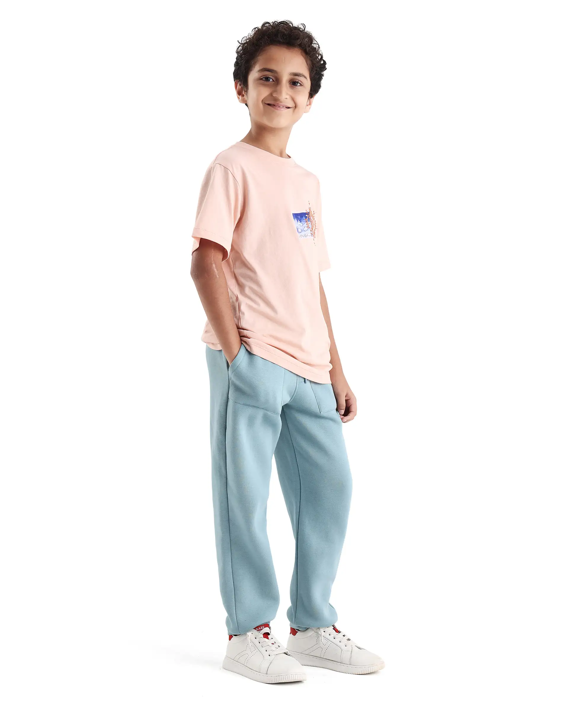 Rare Ones Kids Kyon Light Peach Cotton Graphic Print Regular Fit T-Shirt - Image 2