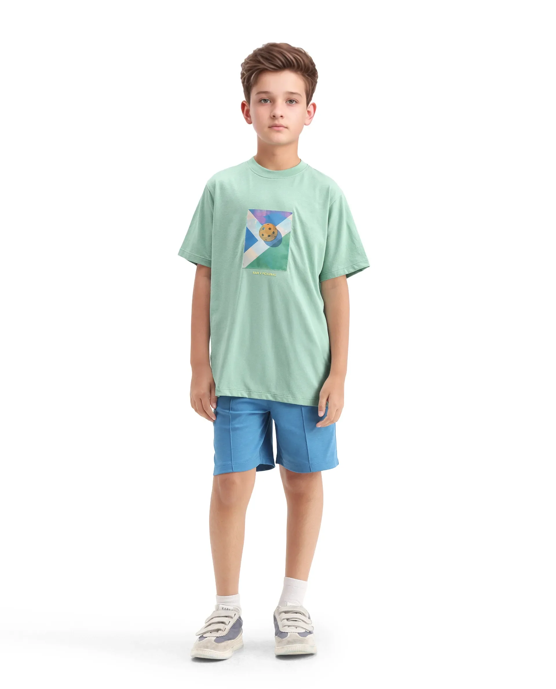 Rare Ones Kids Laker Light Turq Cotton Lenticular Sticker Regular Fit T-Shirt - Image 2
