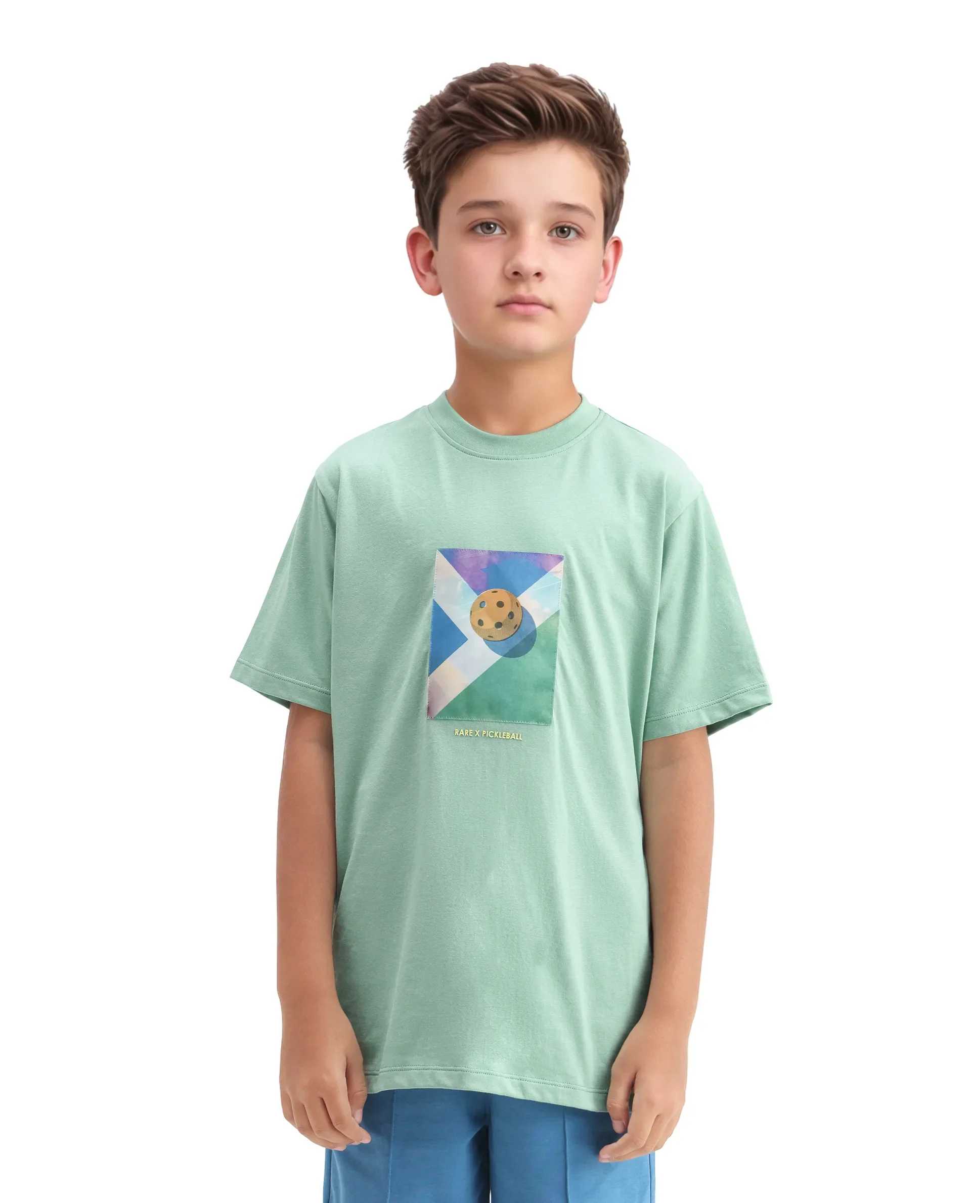 Rare Ones Kids Laker Light Turq Cotton Lenticular Sticker Regular Fit T-Shirt - Image 3
