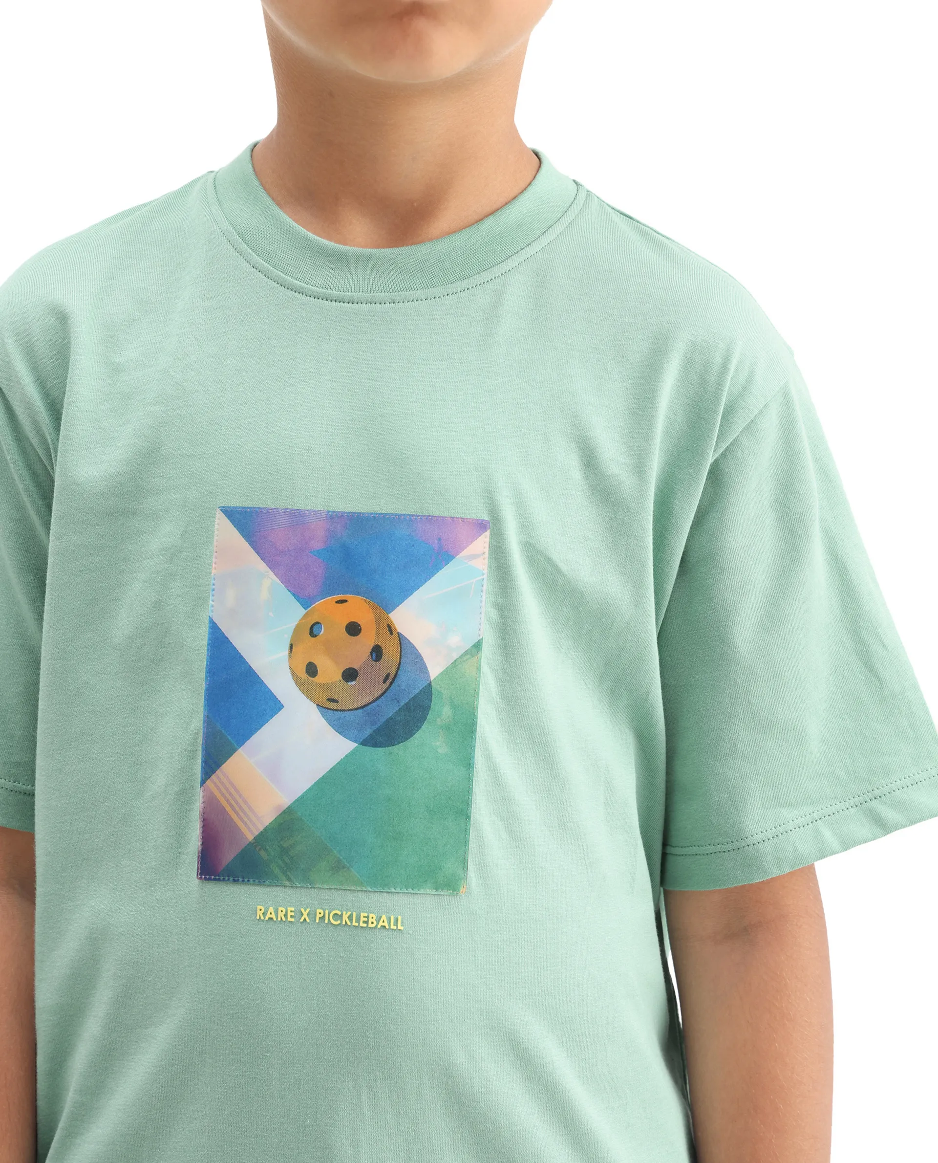 Rare Ones Kids Laker Light Turq Cotton Lenticular Sticker Regular Fit T-Shirt - Image 4