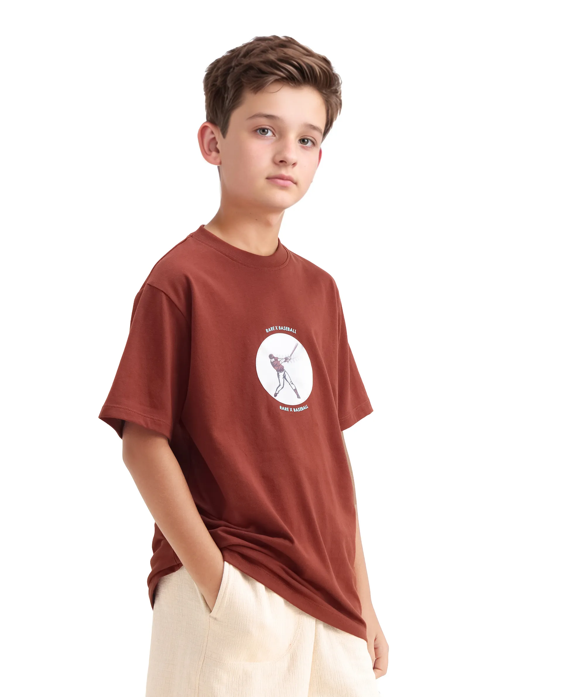 Rare Ones Kids Laker Rust Cotton Lenticular Sticker Regular Fit T-Shirt - Image 6
