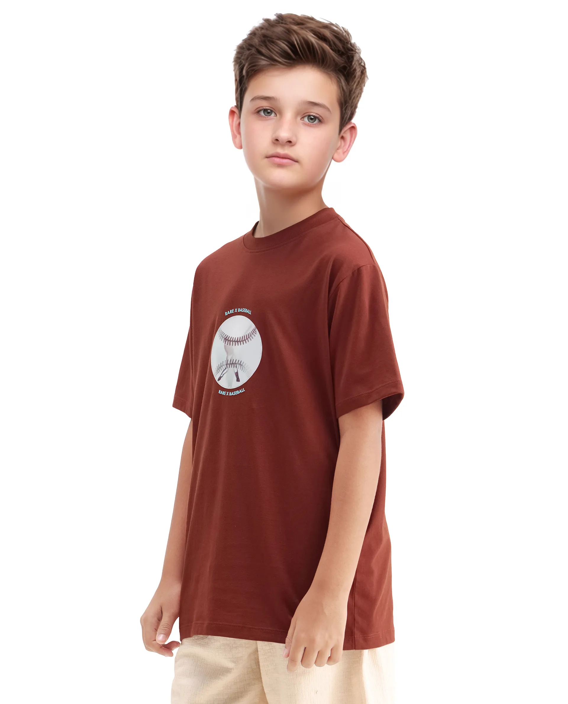 Rare Ones Kids Laker Rust Cotton Lenticular Sticker Regular Fit T-Shirt - Image 7
