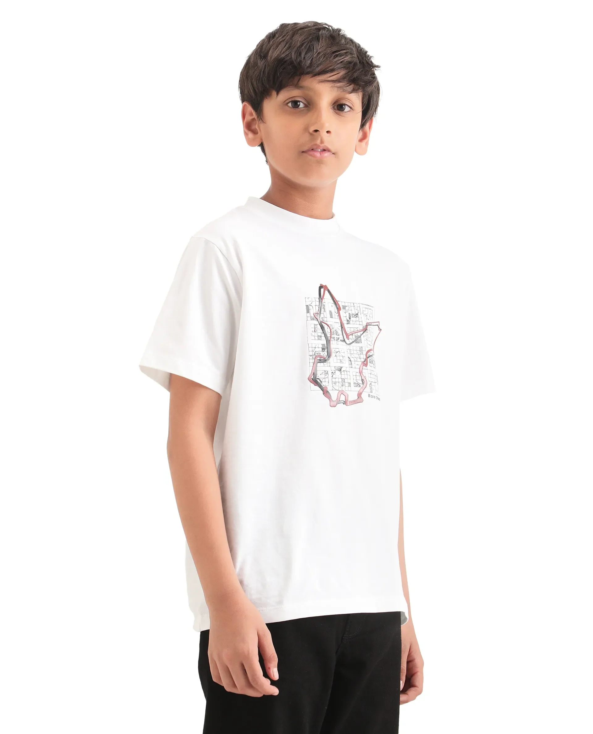 Rare Ones Kids Larry-K White Cotton Blend Fabric Pull-On Closure Regular Fit T-Shirt - Image 6