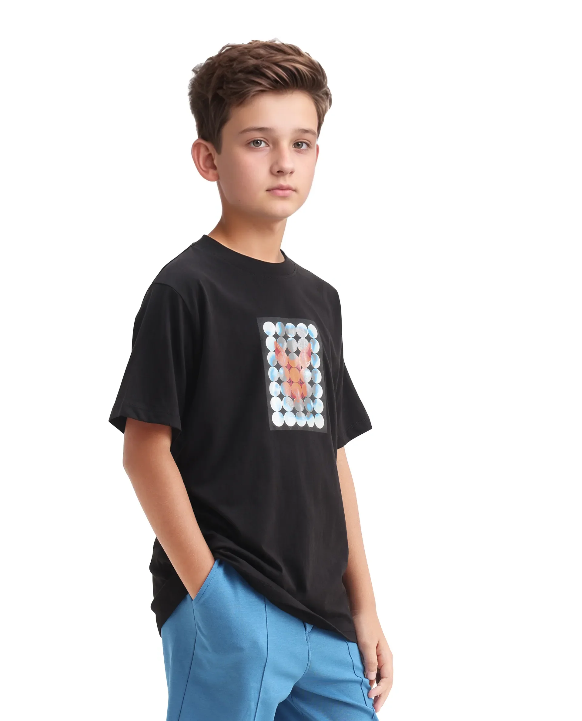 Rare Ones Kids Locon-K Black Cotton Graphic Print Regular Fit T-Shirt - Image 5