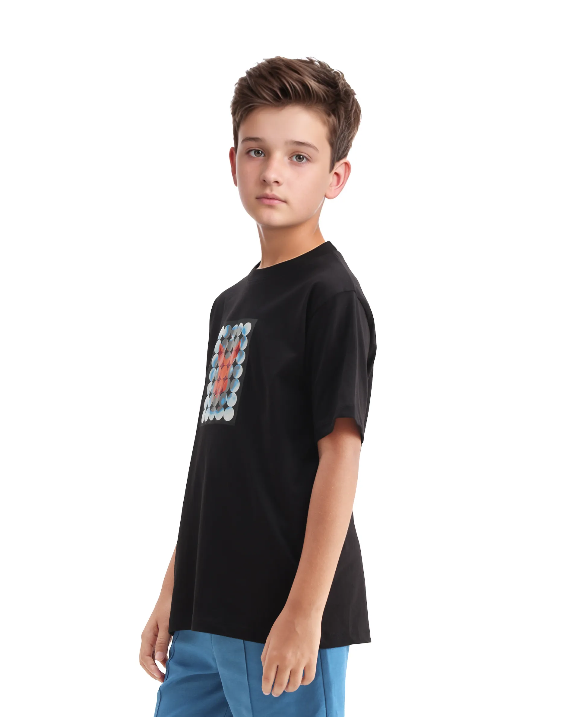 Rare Ones Kids Locon-K Black Cotton Graphic Print Regular Fit T-Shirt - Image 6