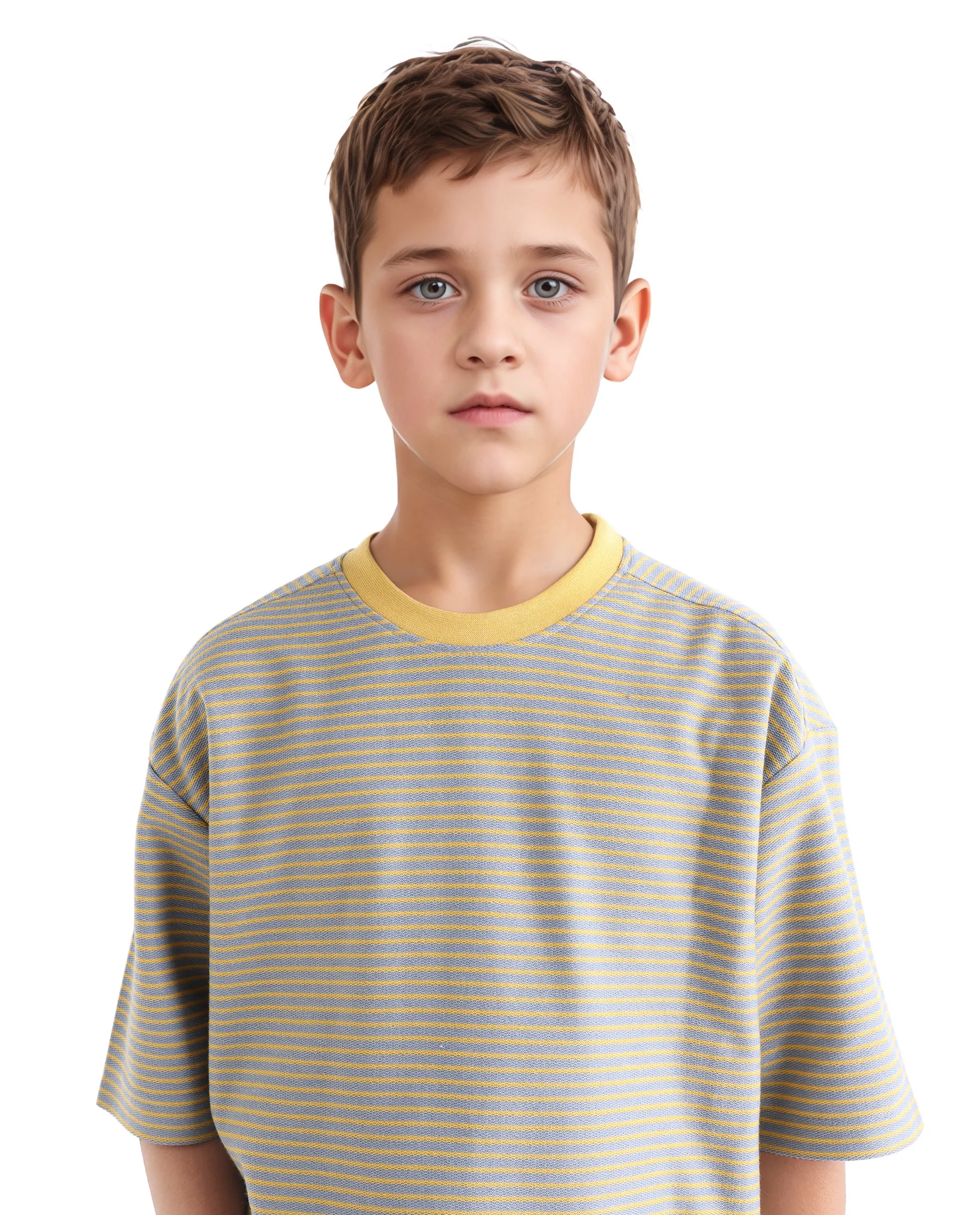 Rare Ones Kids Malco Grey Polyester Blend Pull On Striped Oversized T-Shirt - Image 4