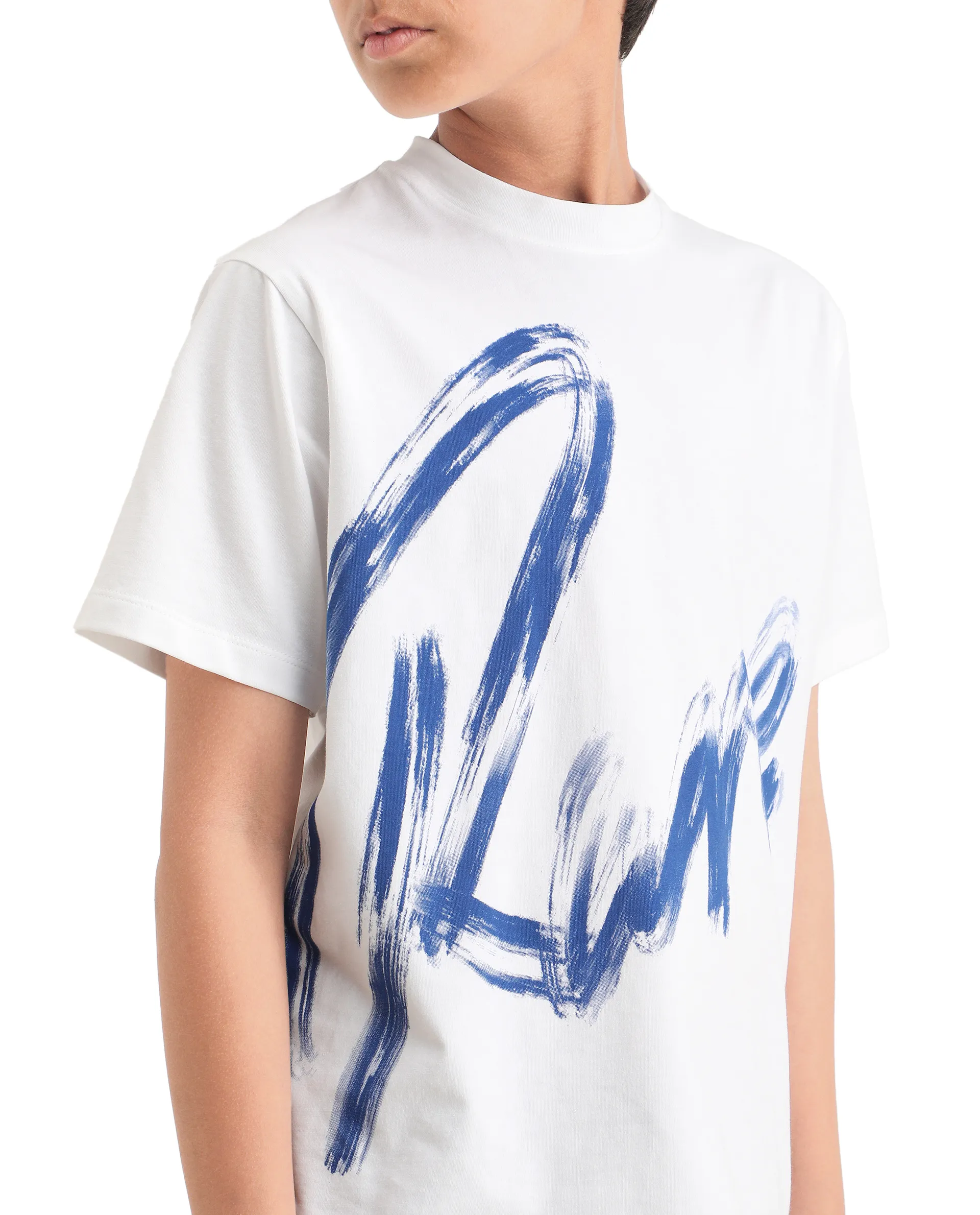 Rare Ones Kids Moro-K White Cotton Blend Fabric Pull-On Closure Pigment Print Regular Fit T-Shirt - Image 5