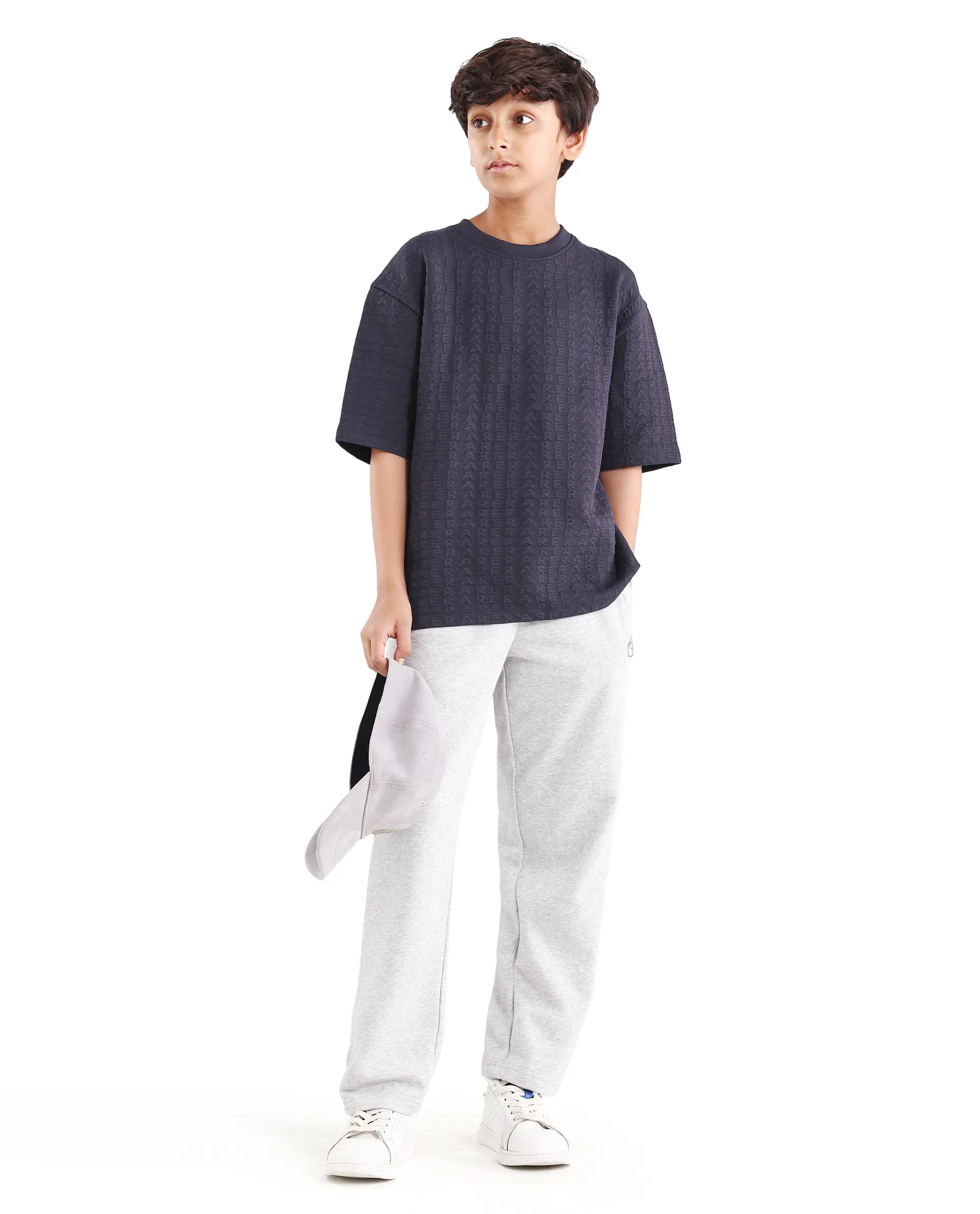 Rare Ones Kids Myrok Purple Polyester Blend Pull-On Closure Jacquard Oversized Fit T-Shirt - Image 2