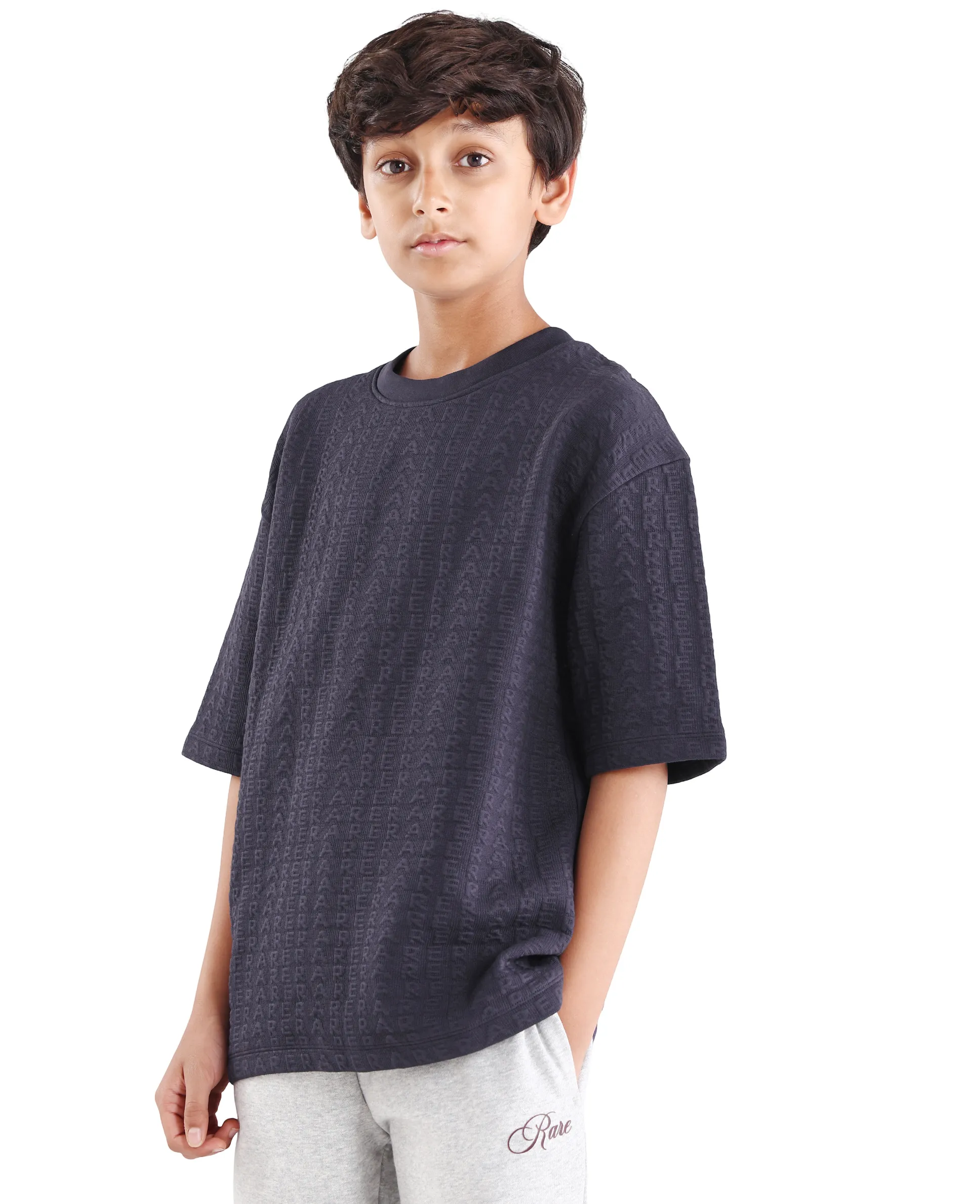 Rare Ones Kids Myrok Purple Polyester Blend Pull-On Closure Jacquard Oversized Fit T-Shirt - Image 5