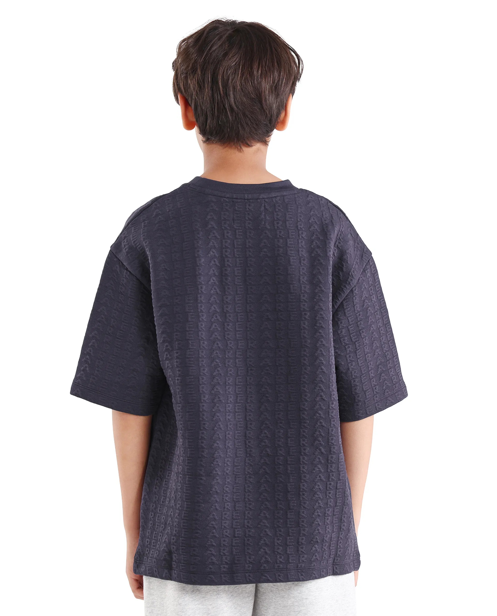 Rare Ones Kids Myrok Purple Polyester Blend Pull-On Closure Jacquard Oversized Fit T-Shirt - Image 7