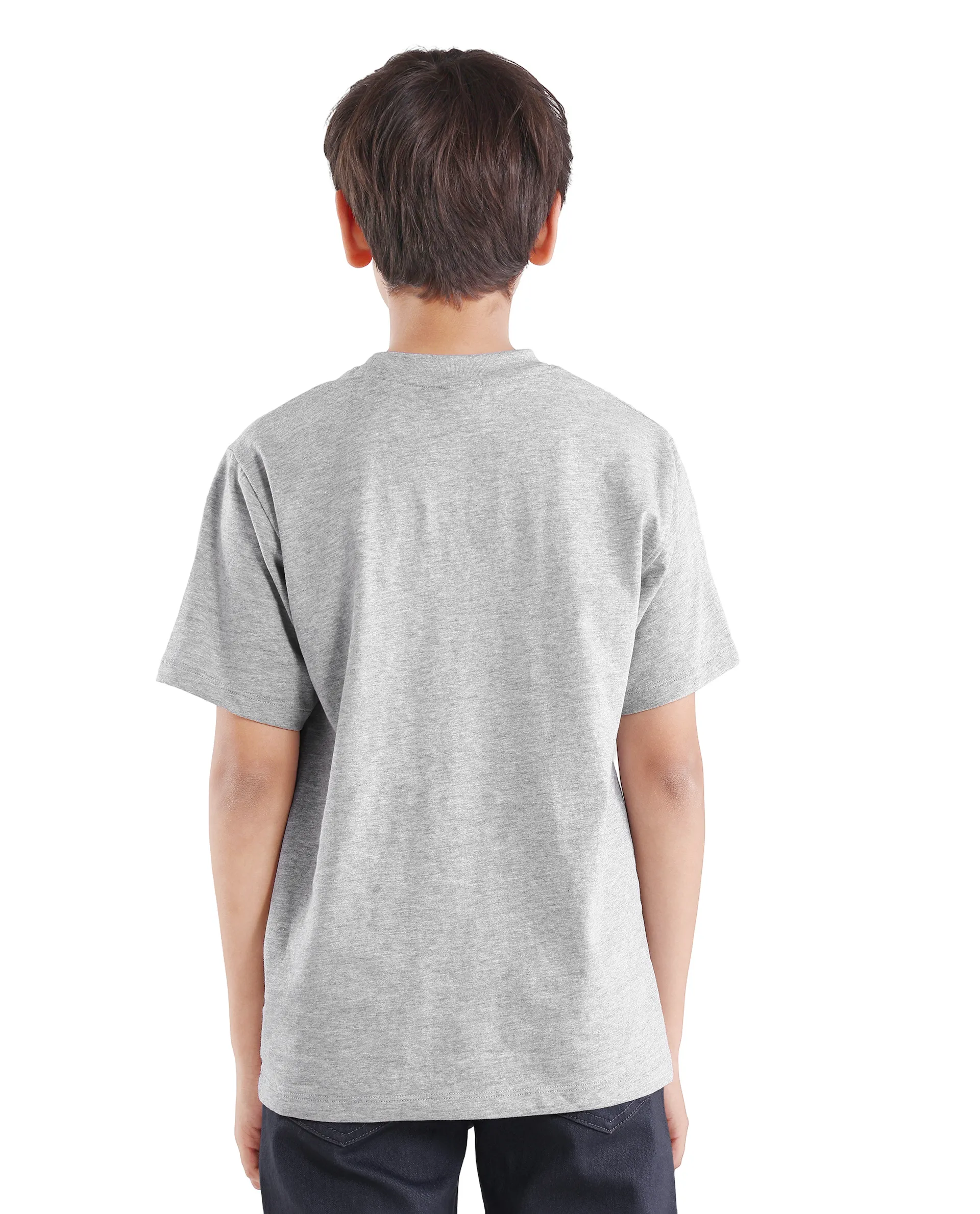 Rare Ones Kids Nadal Melange Grey Cotton Blend Pull-On Closure Digital Print Regular Fit T-Shirt - Image 7