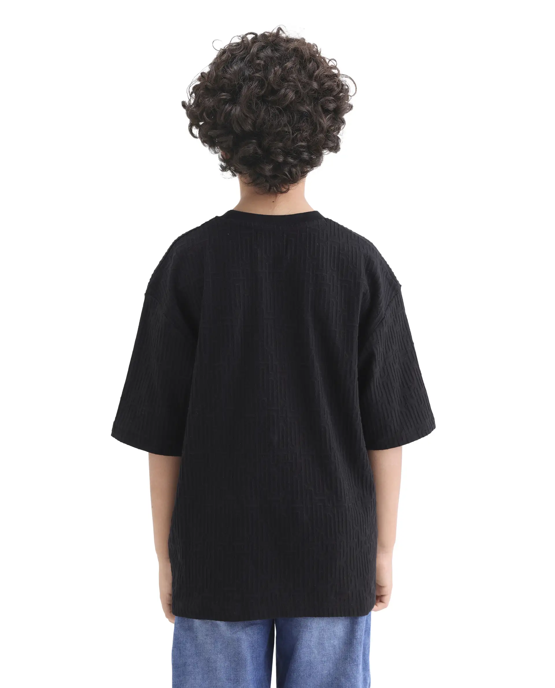 Rare Ones Kids Nikos Black Polyester Blend Pull-On Closure Jacquard Regular Fit T-Shirt - Image 7
