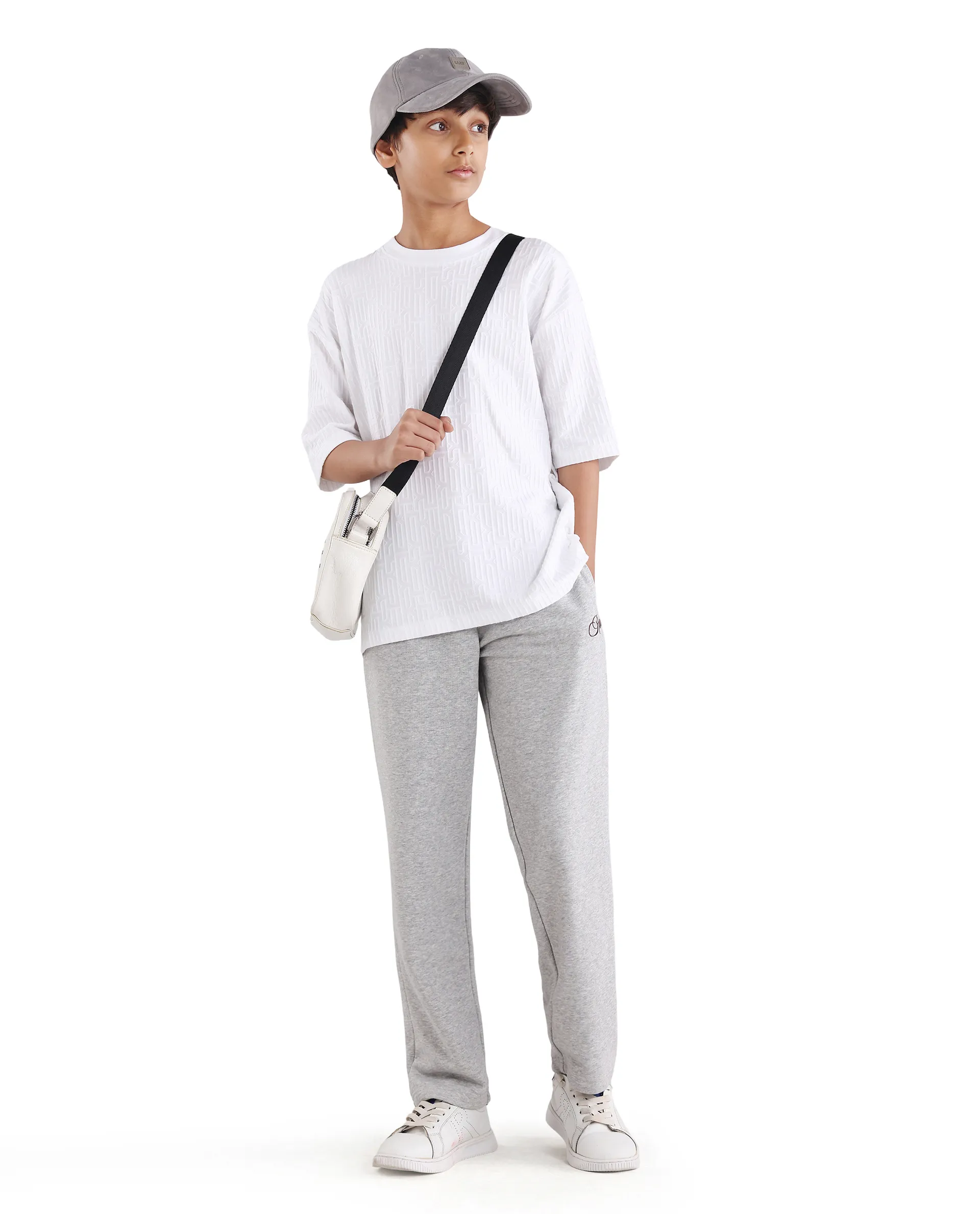 Rare Ones Kids Nikos White Polyester Blend Pull-On Closure Jacquard Regular Fit T-Shirt - Image 2