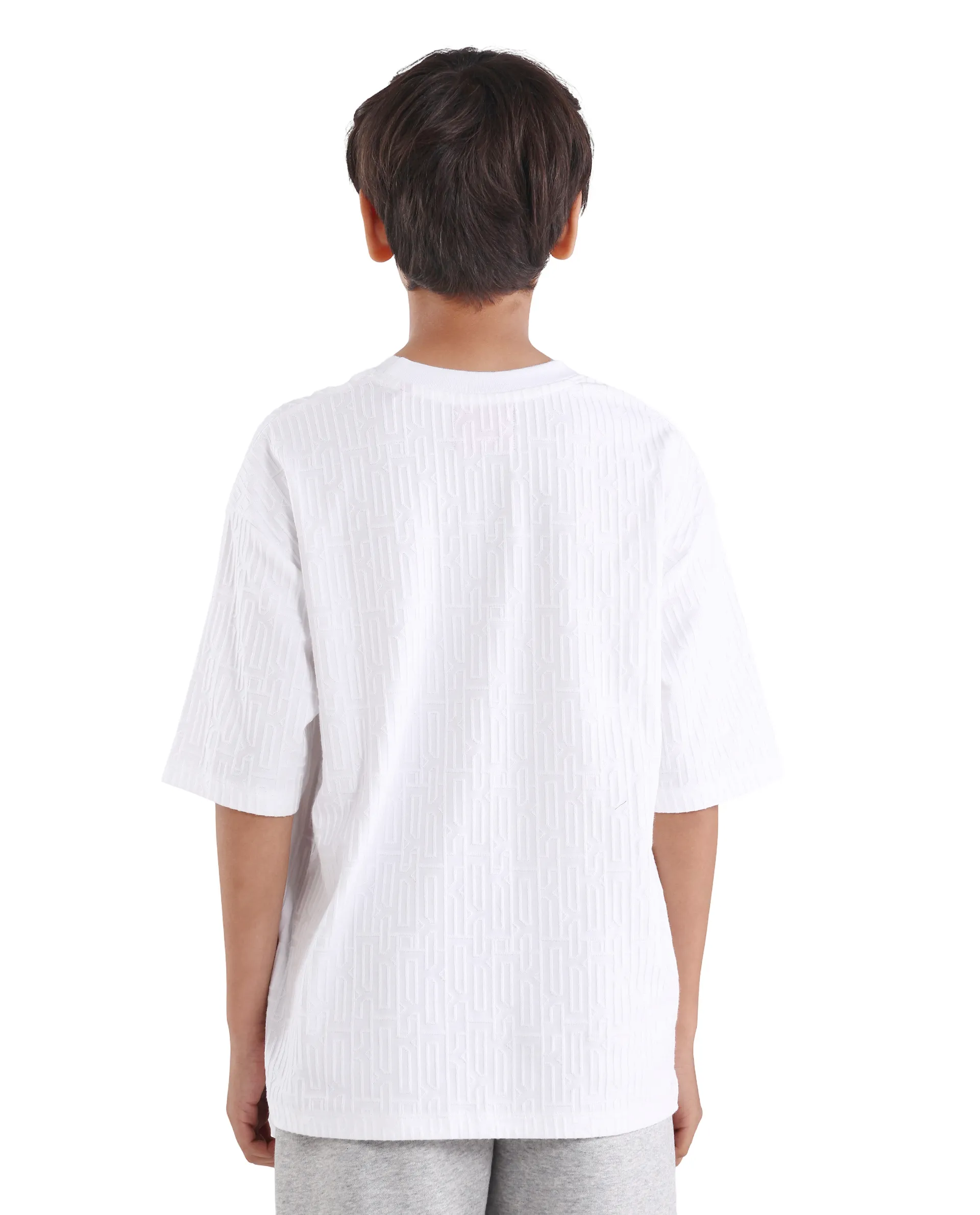 Rare Ones Kids Nikos White Polyester Blend Pull-On Closure Jacquard Regular Fit T-Shirt - Image 7
