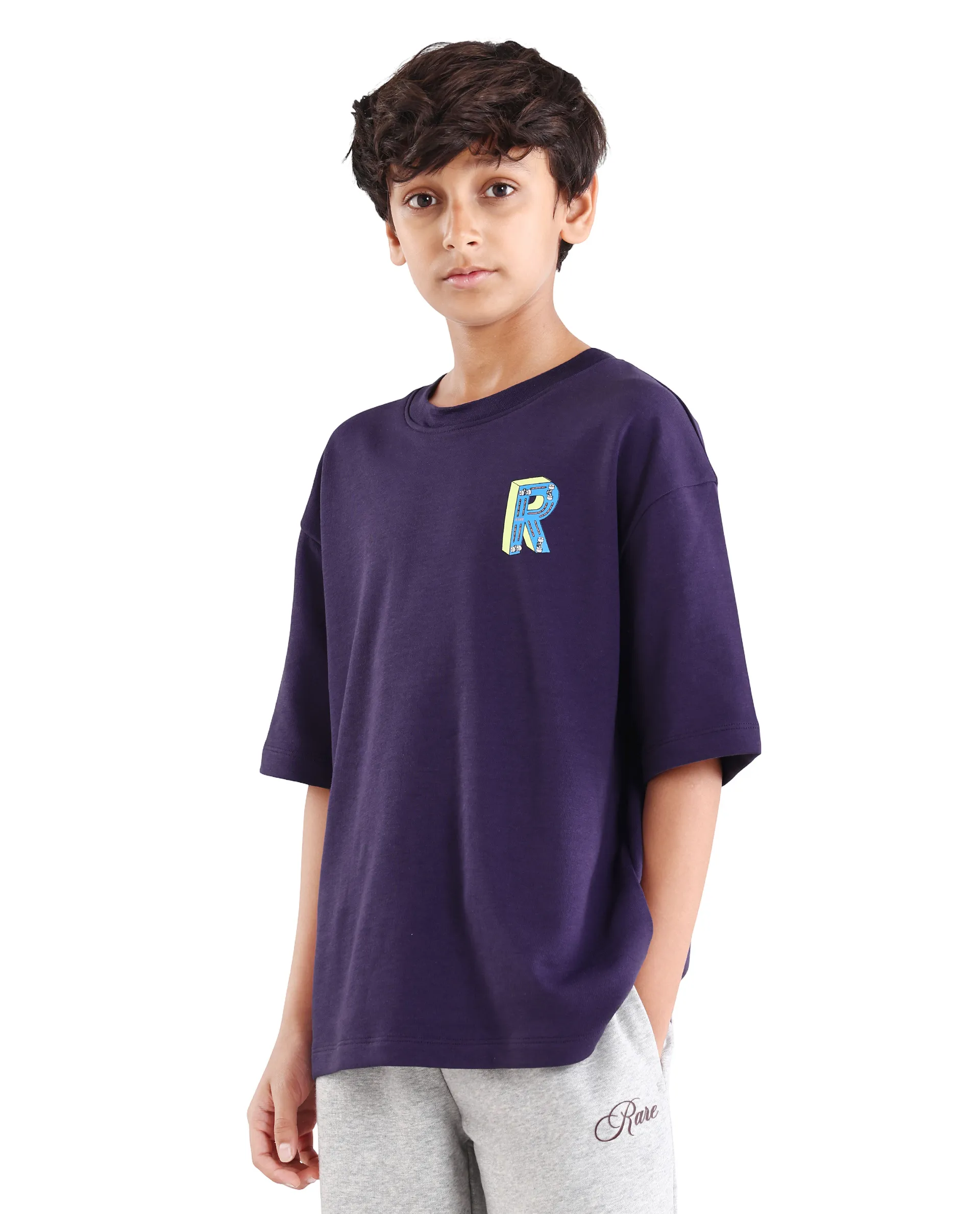 Rare Ones Kids Odin Purple Cotton Pull-On Closure Puff Print Boxy Fit T-Shirt - Image 5