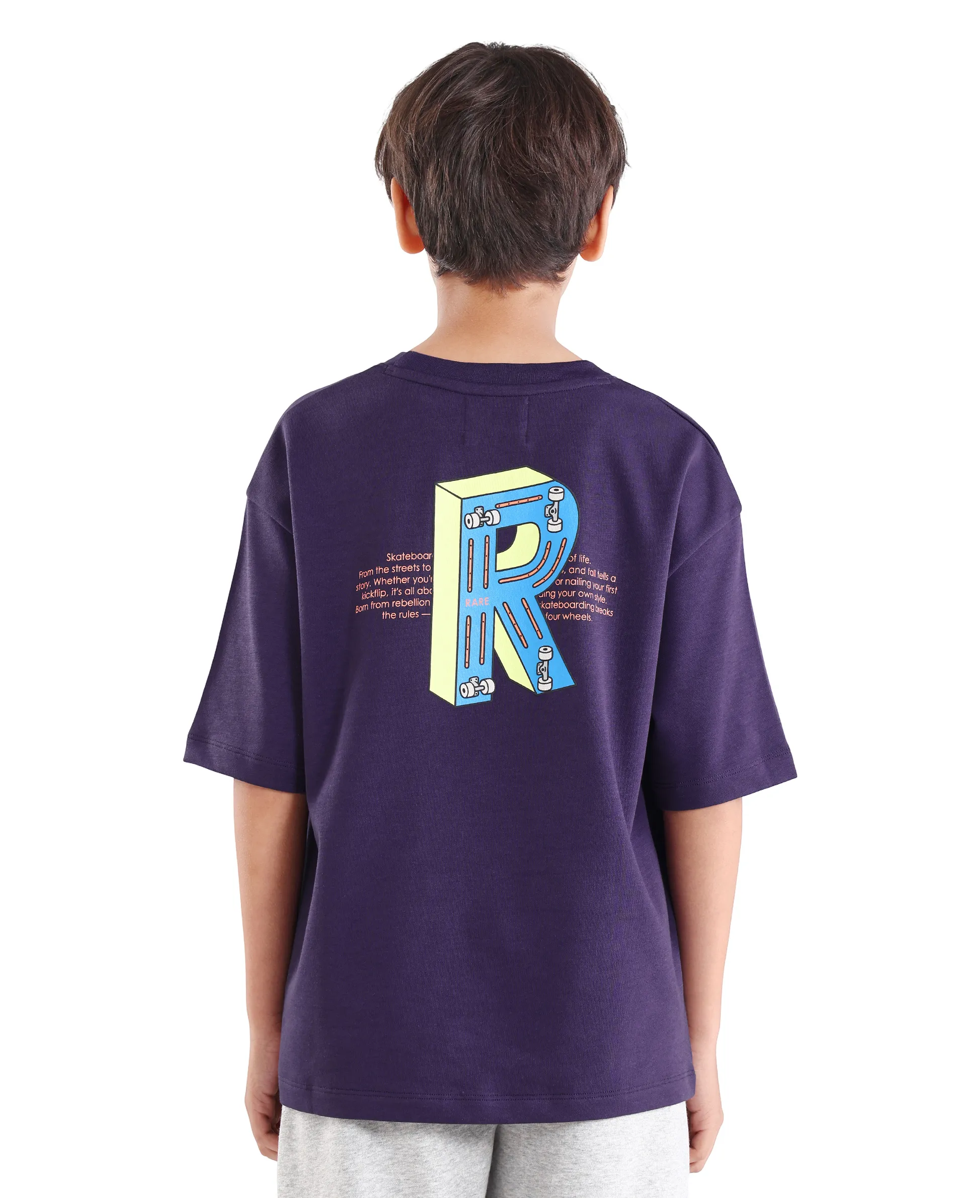 Rare Ones Kids Odin Purple Cotton Pull-On Closure Puff Print Boxy Fit T-Shirt - Image 7
