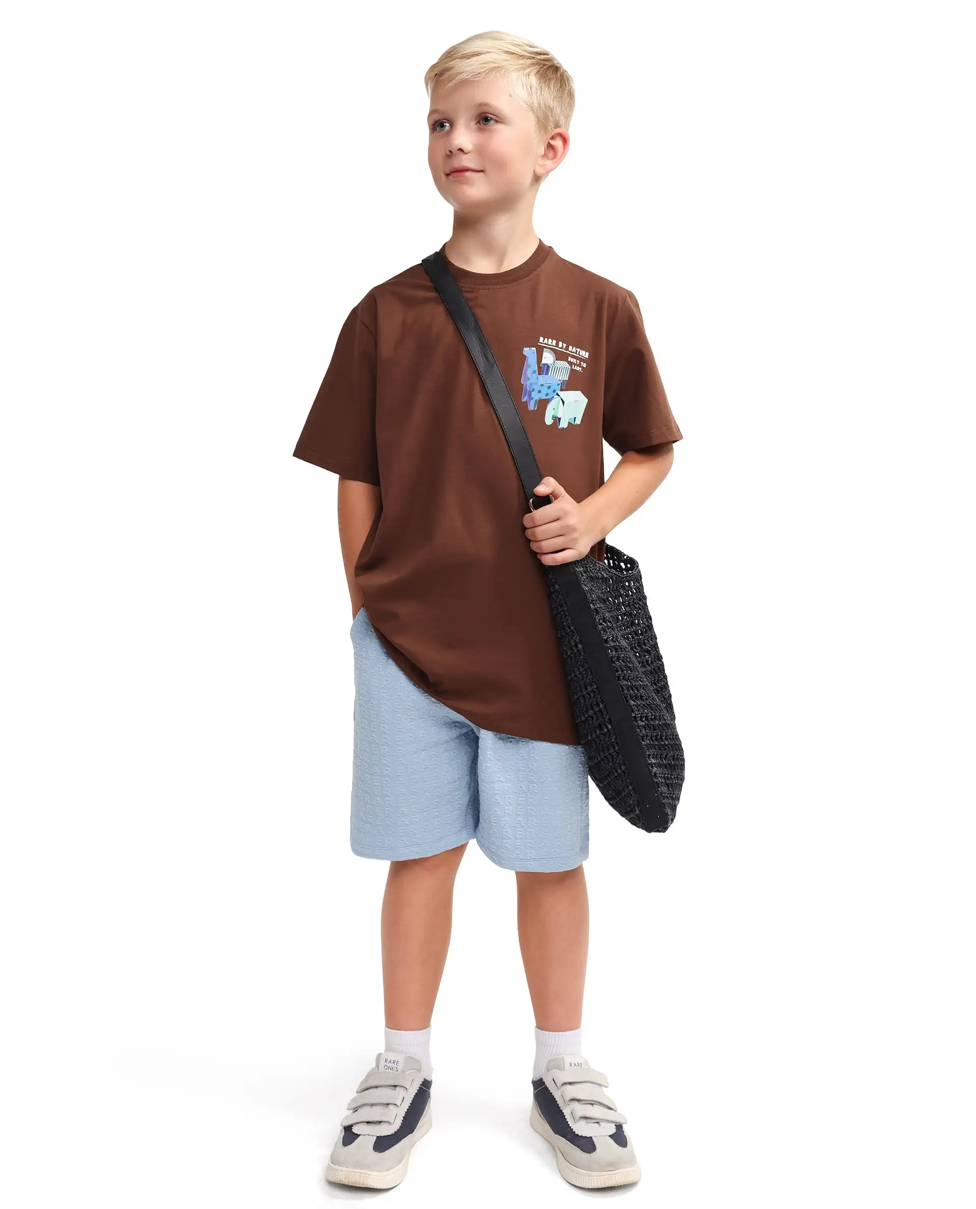 Rare Ones Kids Oleg Brown Cotton Blend Pull-On Closure Puff Print Regular Fit T-Shirt - Image 2