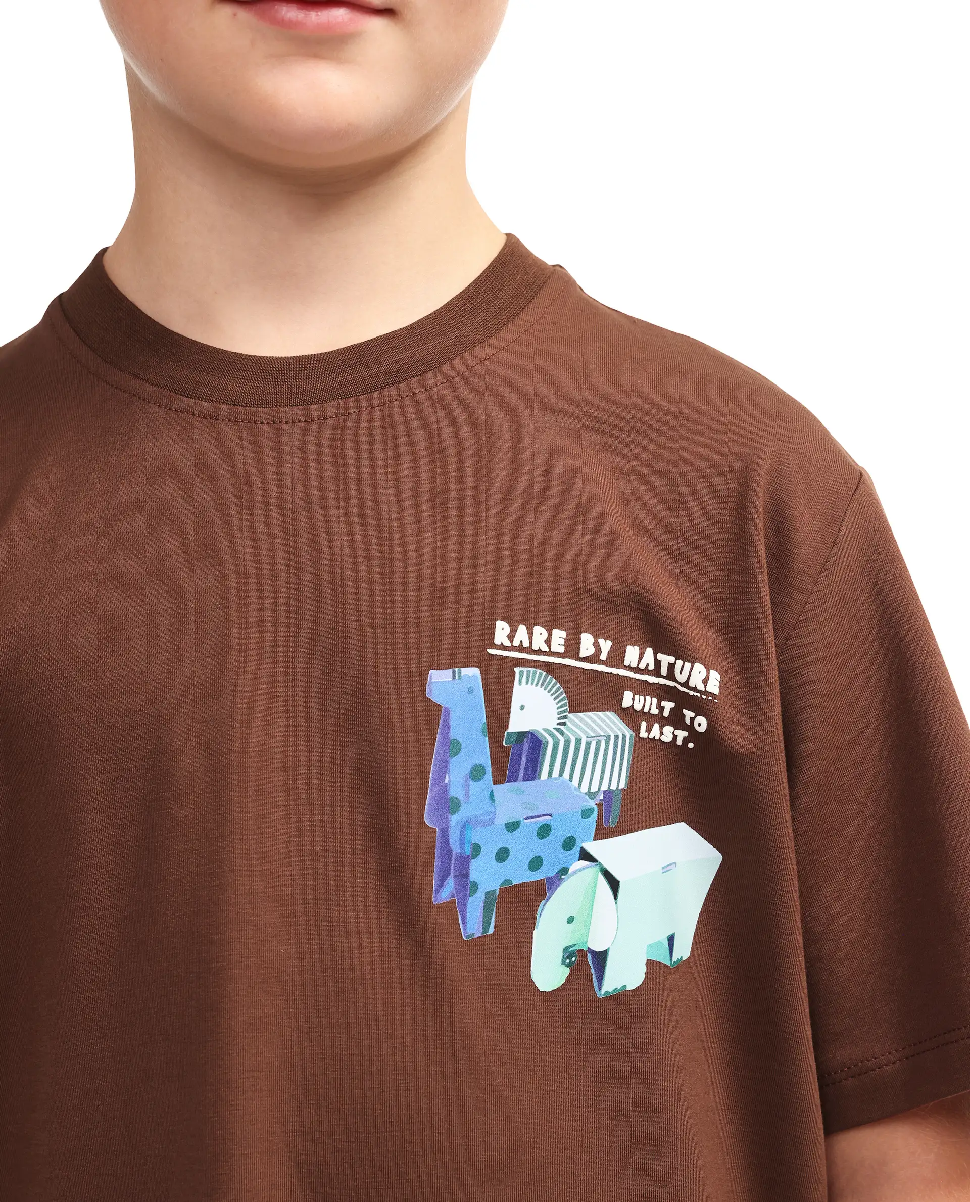 Rare Ones Kids Oleg Brown Cotton Blend Pull-On Closure Puff Print Regular Fit T-Shirt - Image 4