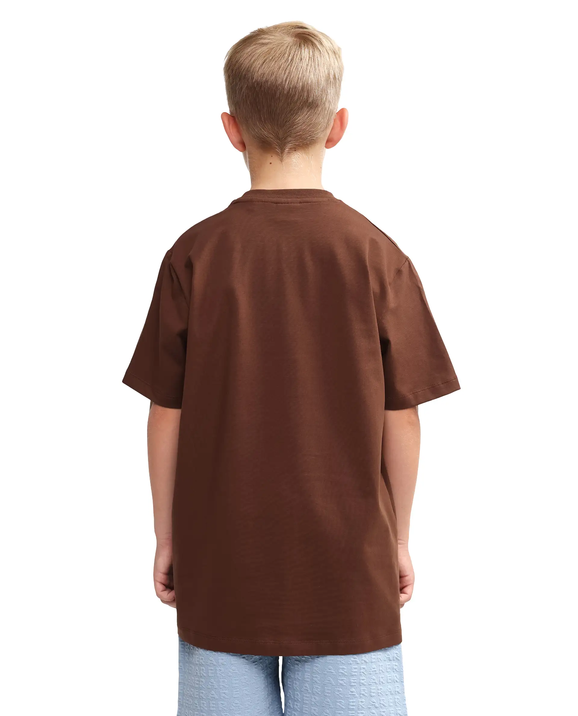 Rare Ones Kids Oleg Brown Cotton Blend Pull-On Closure Puff Print Regular Fit T-Shirt - Image 7