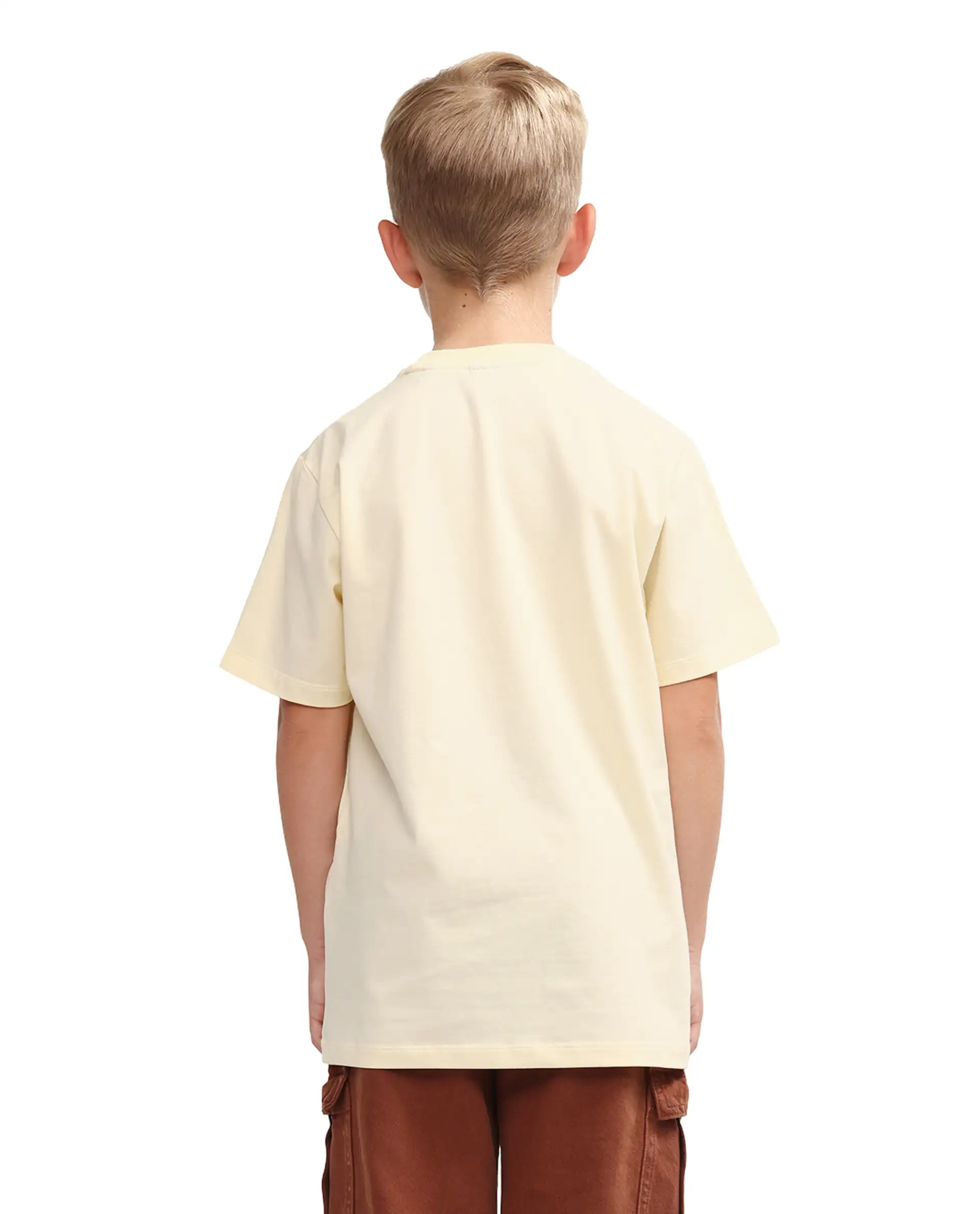 Rare Ones Kids Oleg Pastel Yellow Cotton Blend Pull-On Closure Puff Print Regular Fit T-Shirt - Image 7
