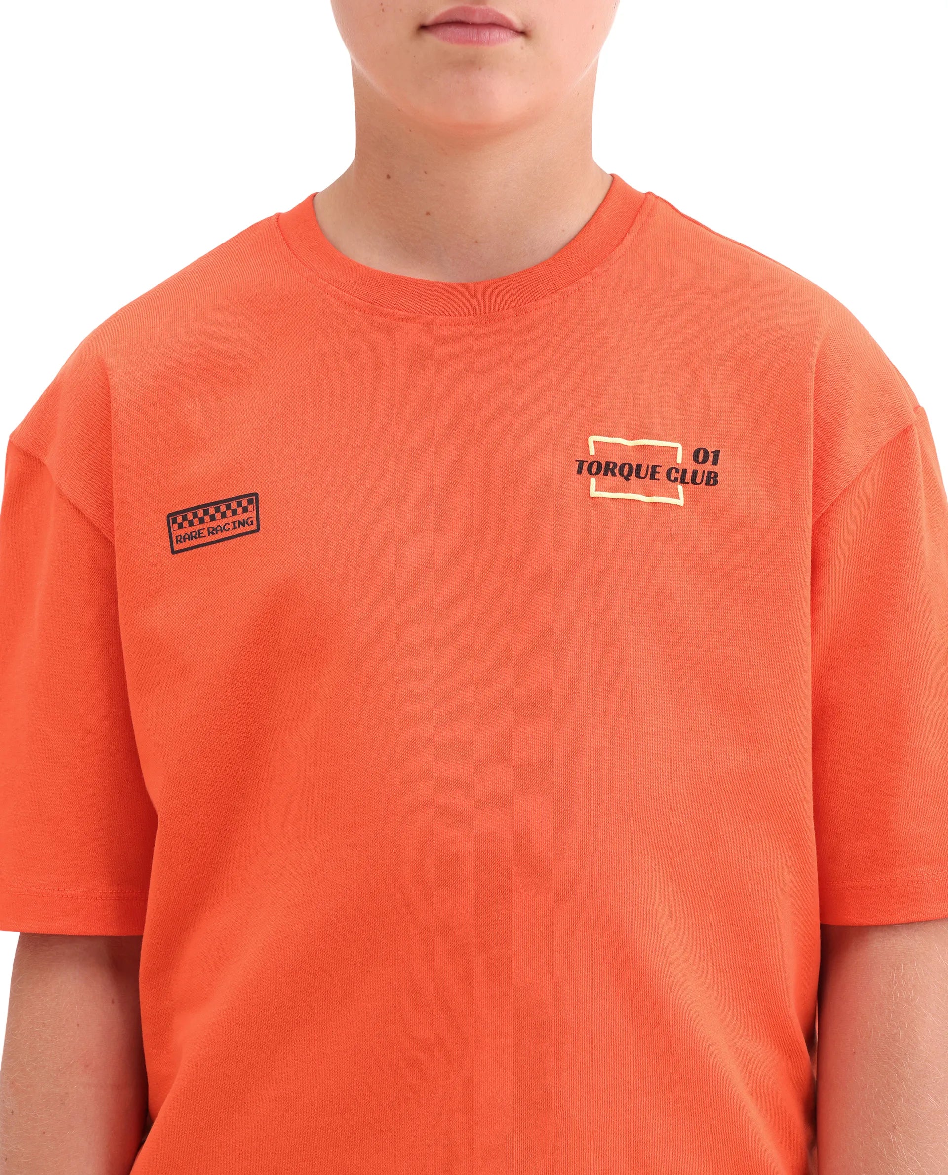 Rare Ones Kids Pite Orange Cotton Pull-On Closure Puff Print Oversized Fit T-Shirt - Image 5