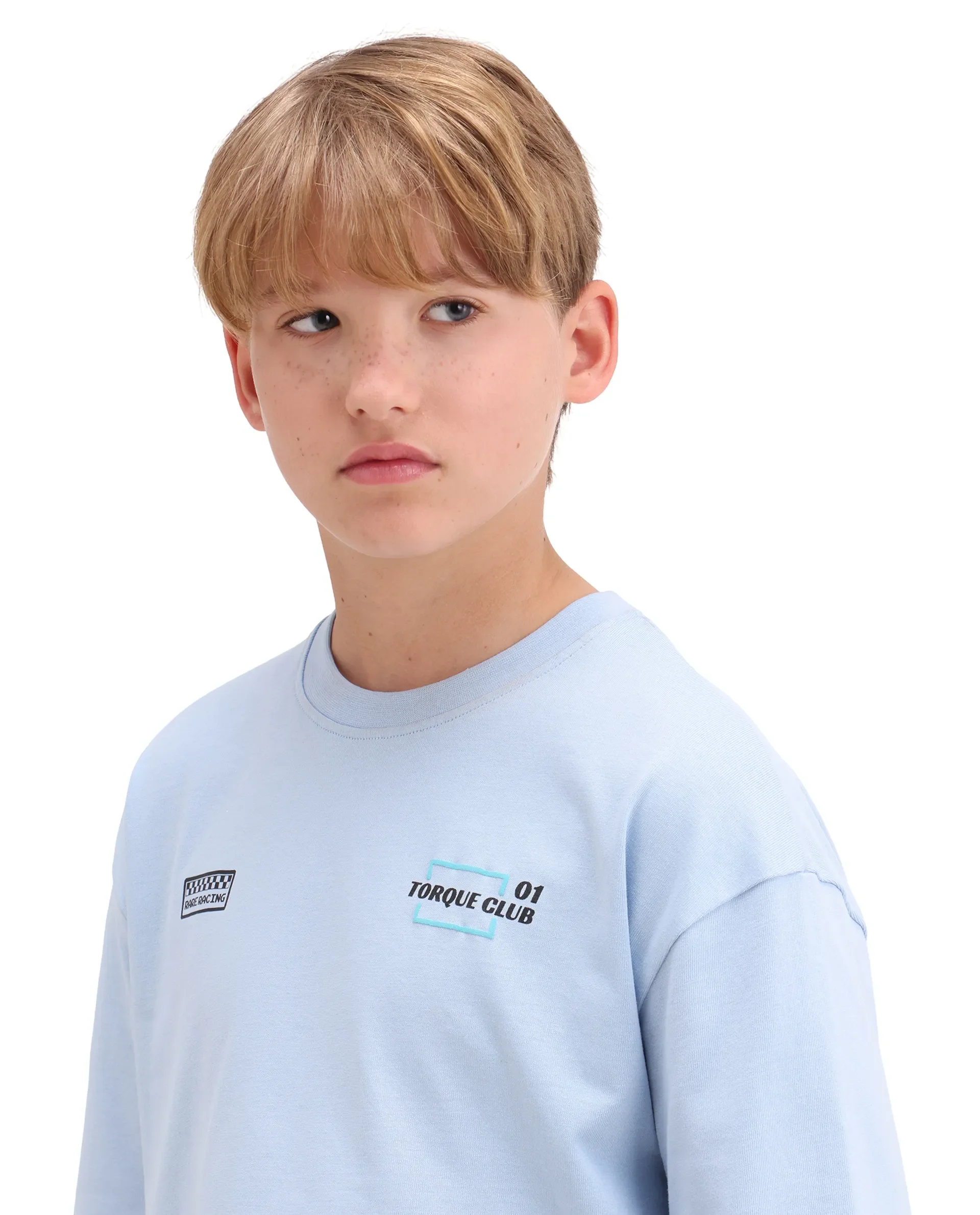 Rare Ones Kids Pite Pastel Blue Cotton Pull-On Closure Puff Print Oversized Fit T-Shirt - Image 5