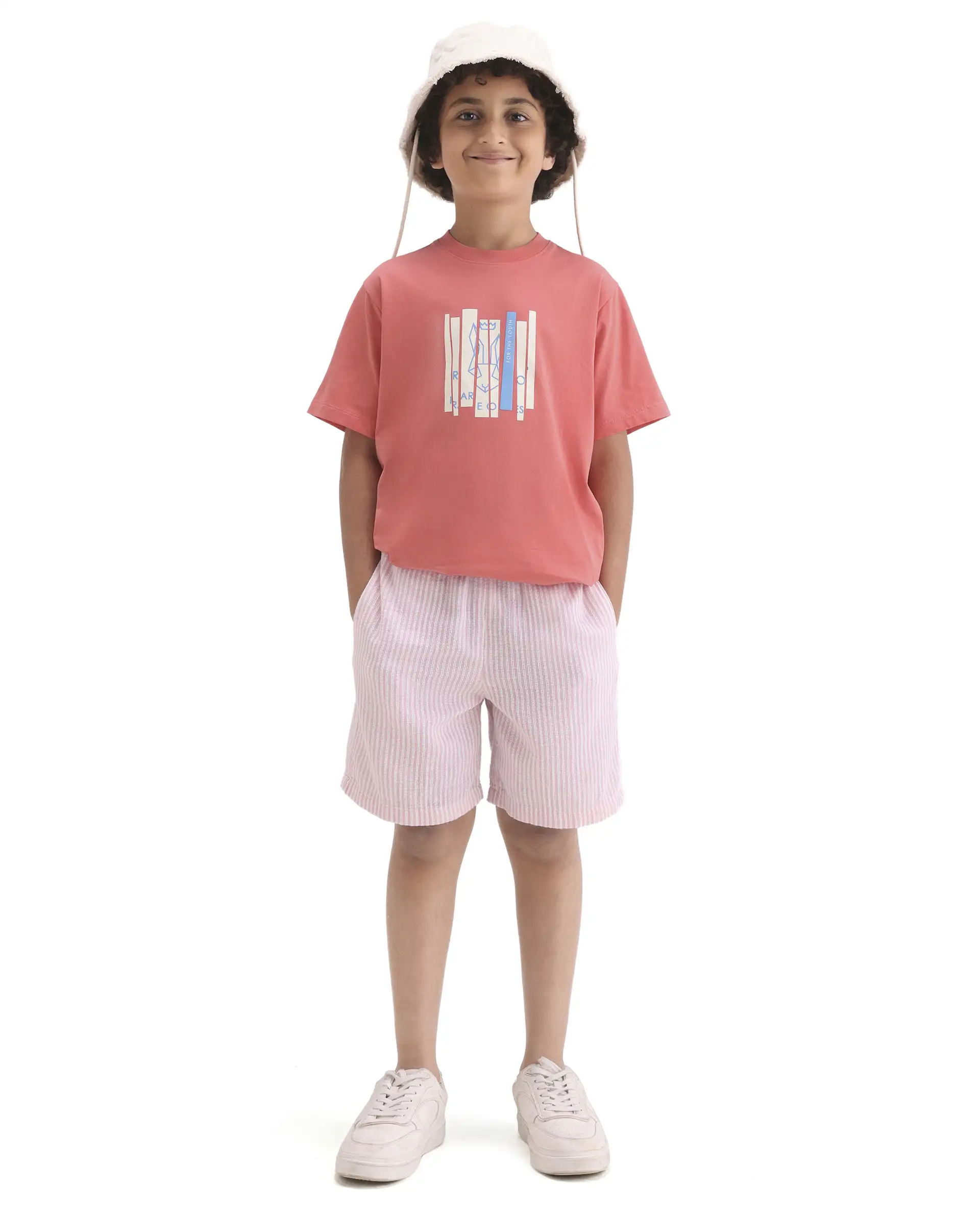 Rare Ones Kids Rafe Dark Peach Cotton Blend Pull-On Closure Hd Print Regular Fit T-Shirt - Image 2