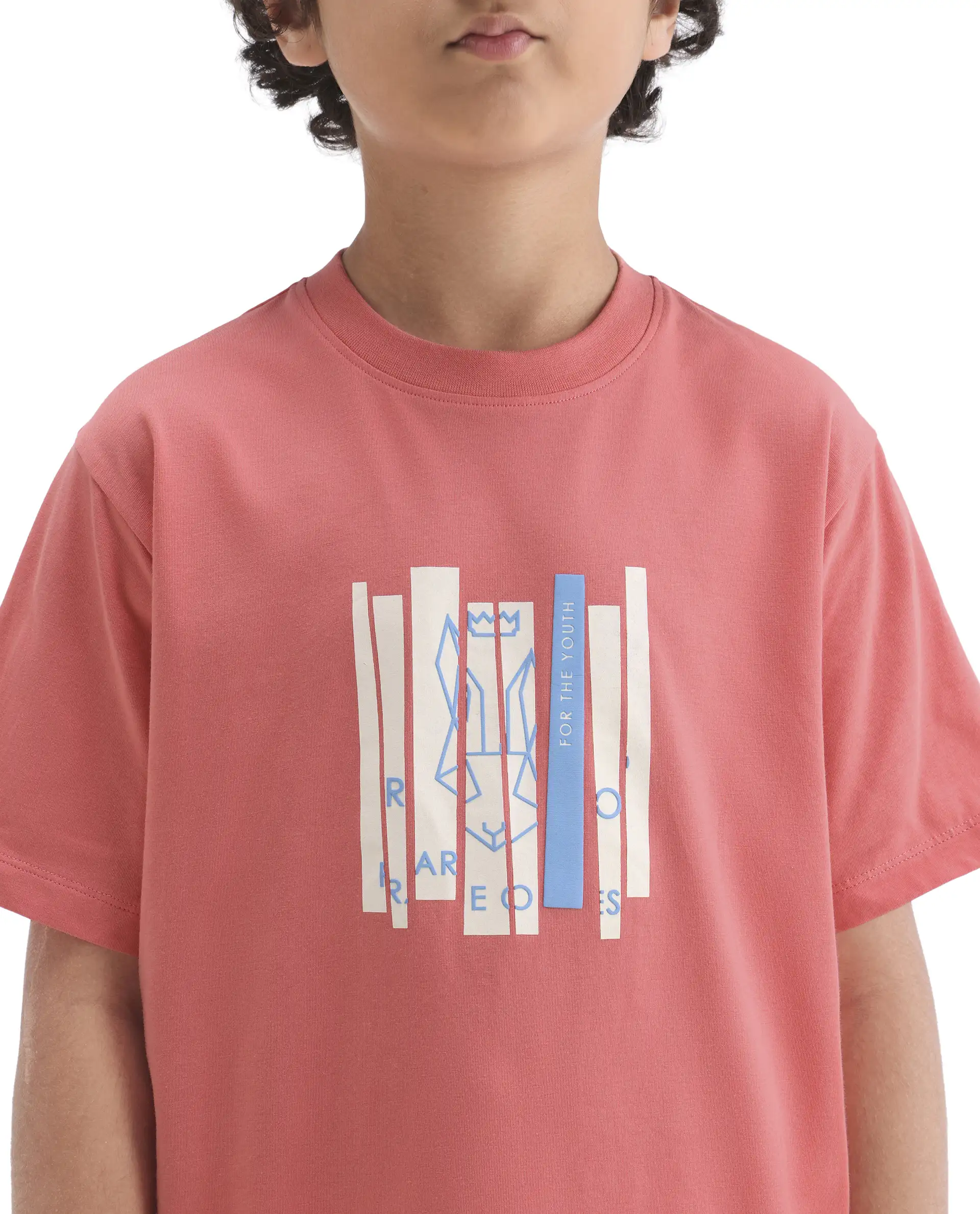 Rare Ones Kids Rafe Dark Peach Cotton Blend Pull-On Closure Hd Print Regular Fit T-Shirt - Image 3