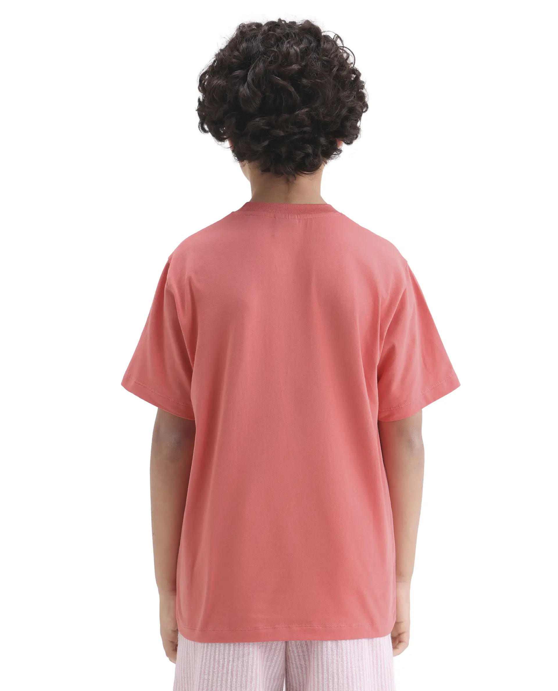 Rare Ones Kids Rafe Dark Peach Cotton Blend Pull-On Closure Hd Print Regular Fit T-Shirt - Image 7