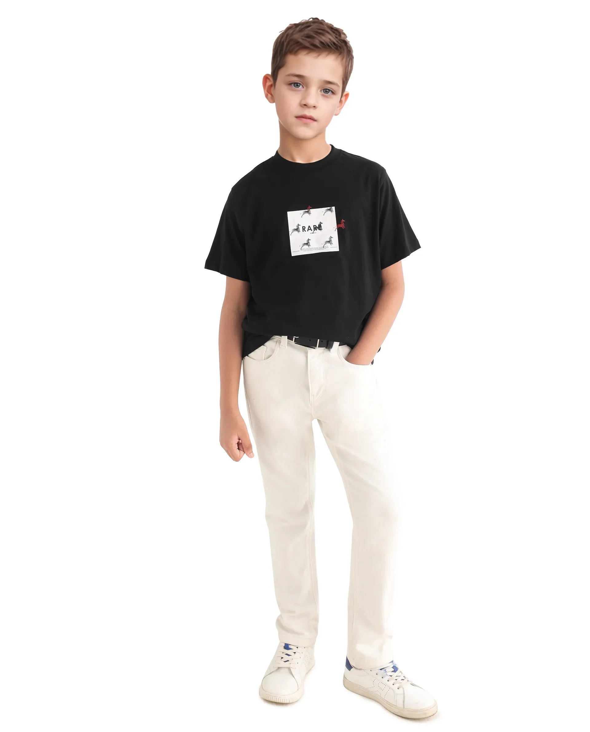 Rare Ones Kids Raze-K Black Cotton Jelly Print Regular Fit T-Shirt - Image 2