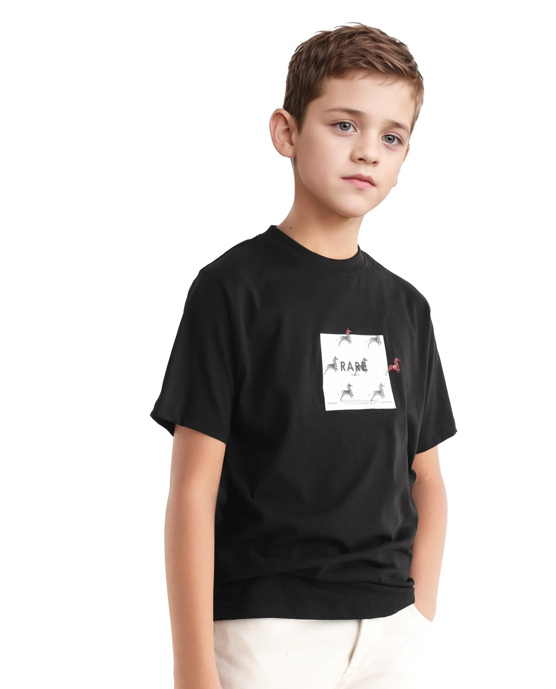Rare Ones Kids Raze-K Black Cotton Jelly Print Regular Fit T-Shirt - Image 4