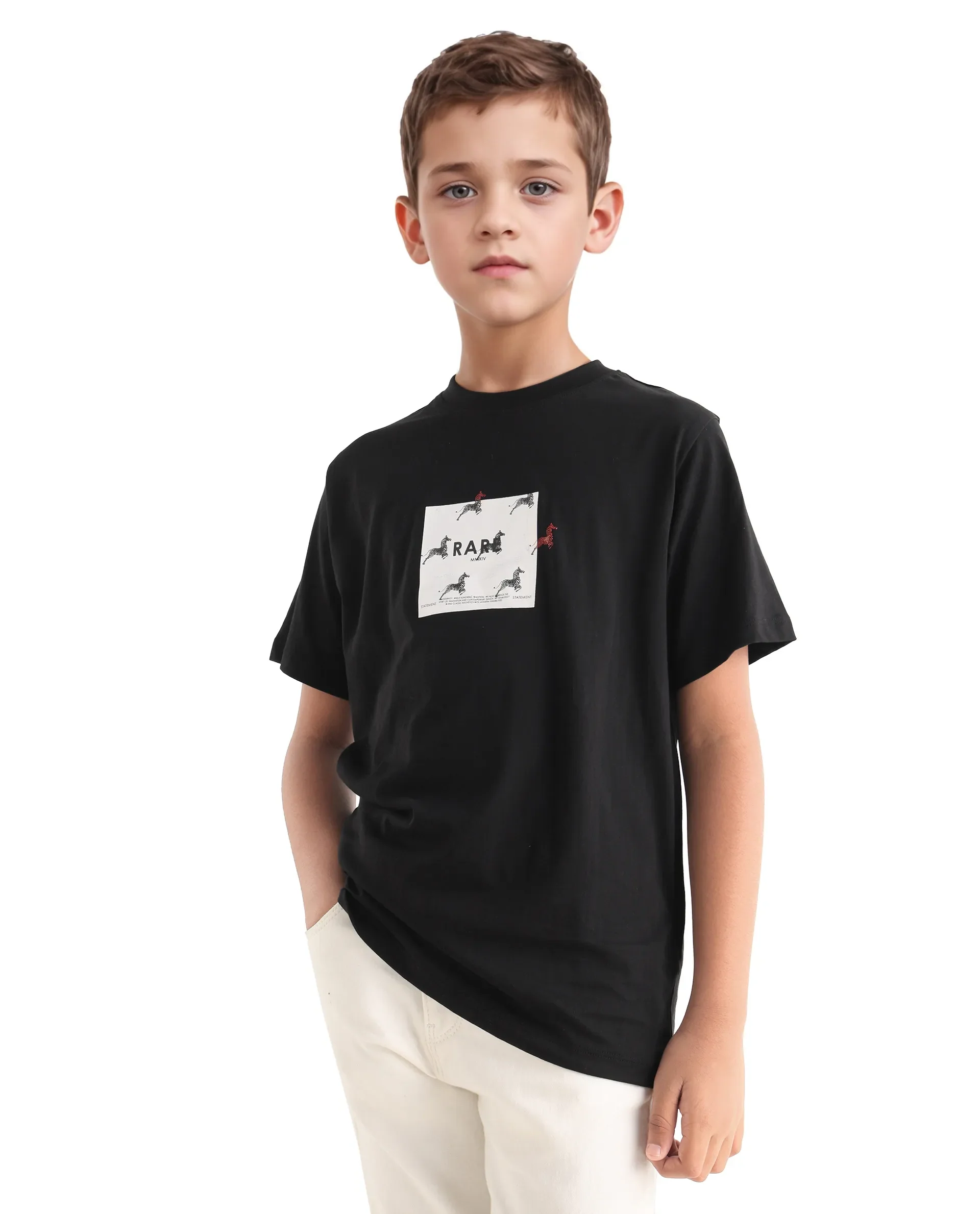 Rare Ones Kids Raze-K Black Cotton Jelly Print Regular Fit T-Shirt - Image 5