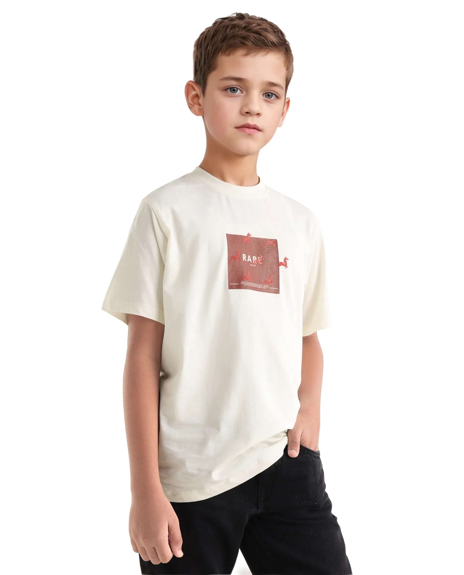 Rare Ones Kids Raze-K Off White Cotton Jelly Print Regular Fit T-Shirt - Image 6