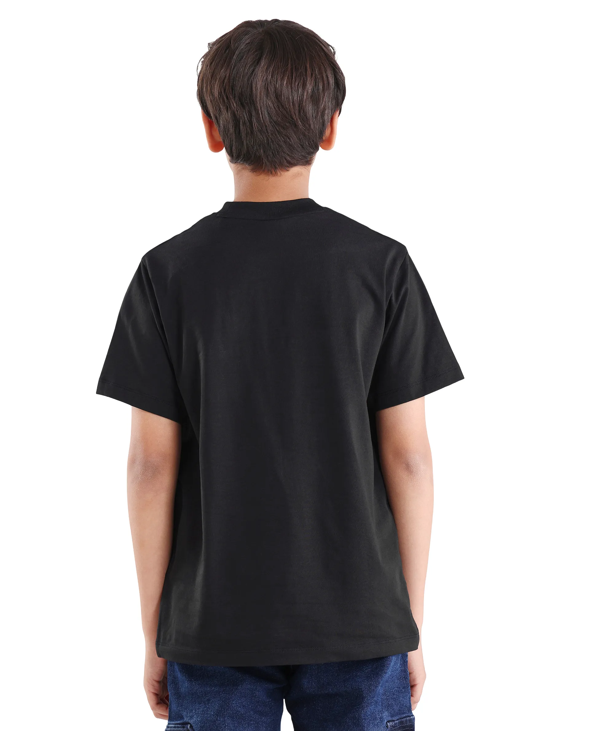 Rare Ones Kids Rige-K Black Cotton Blend Fabric Pull-On Closure Digital Print Regular Fit T-Shirt - Image 7