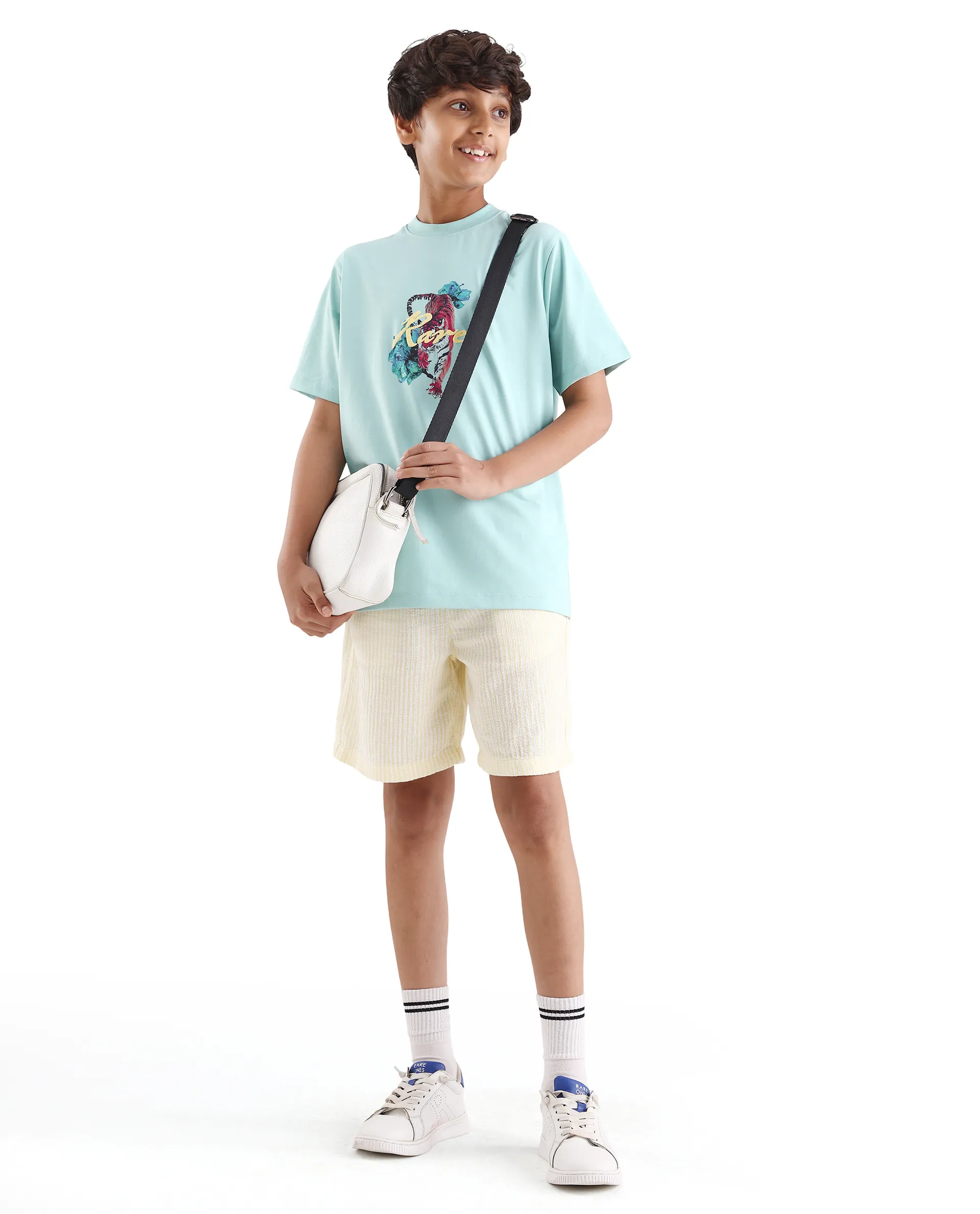 Rare Ones Kids Rige-K Dusky Blue Cotton Blend Fabric Pull-On Closure Digital Print Regular Fit T-Shirt - Image 2