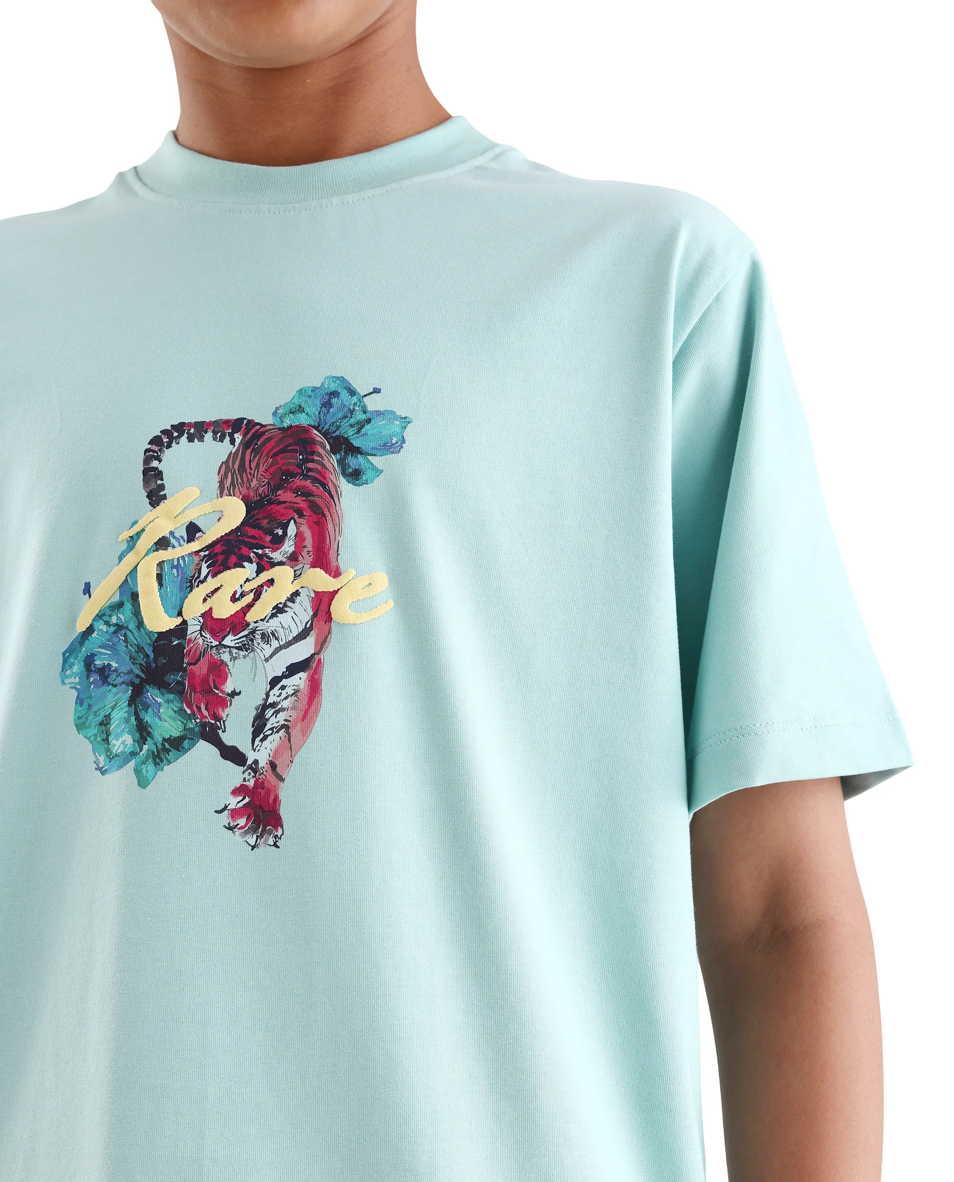 Rare Ones Kids Rige-K Dusky Blue Cotton Blend Fabric Pull-On Closure Digital Print Regular Fit T-Shirt - Image 4