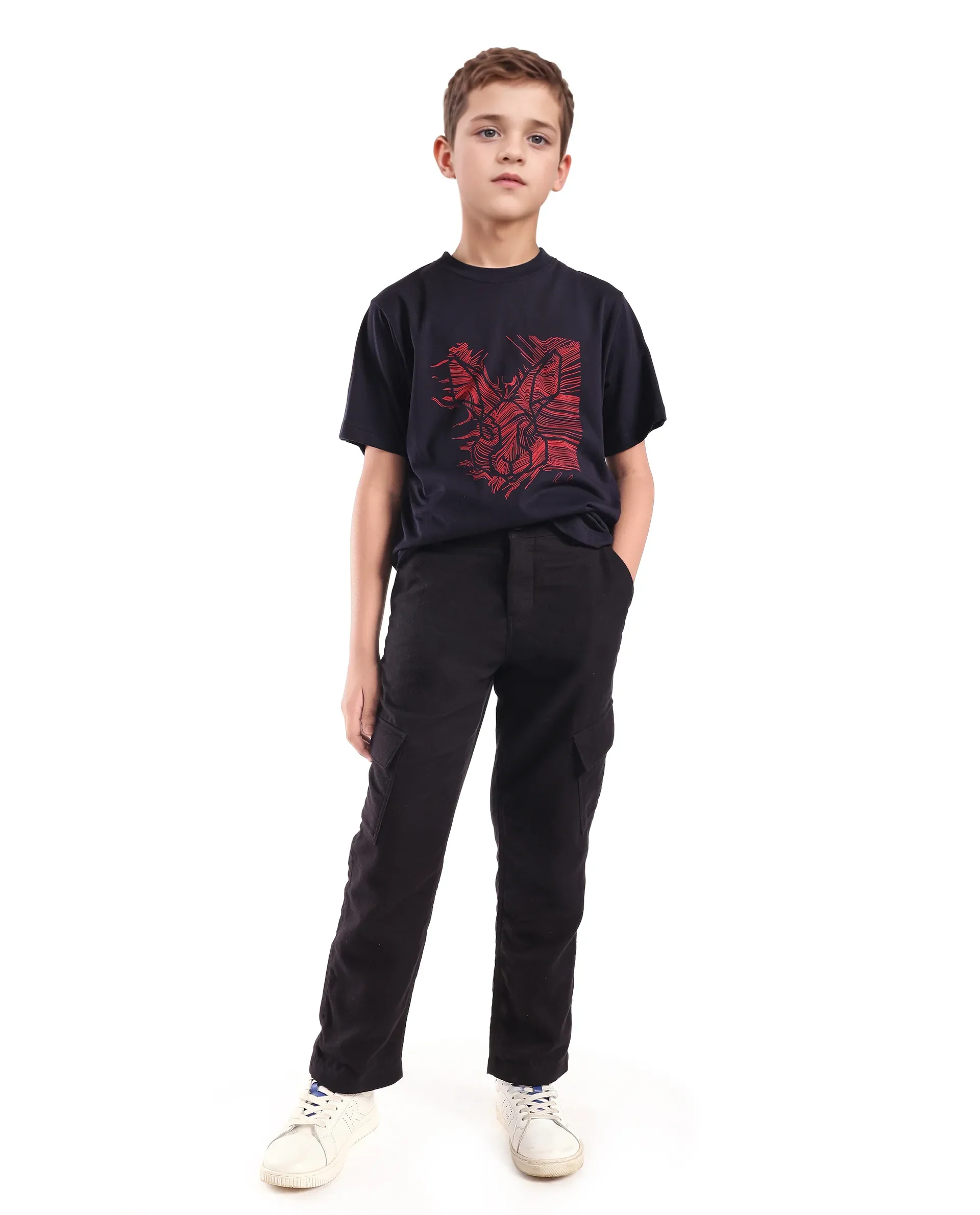 Rare Ones Kids Riggs Dark Navy Cotton Pigment Print Regular Fit T-Shirt - Image 2