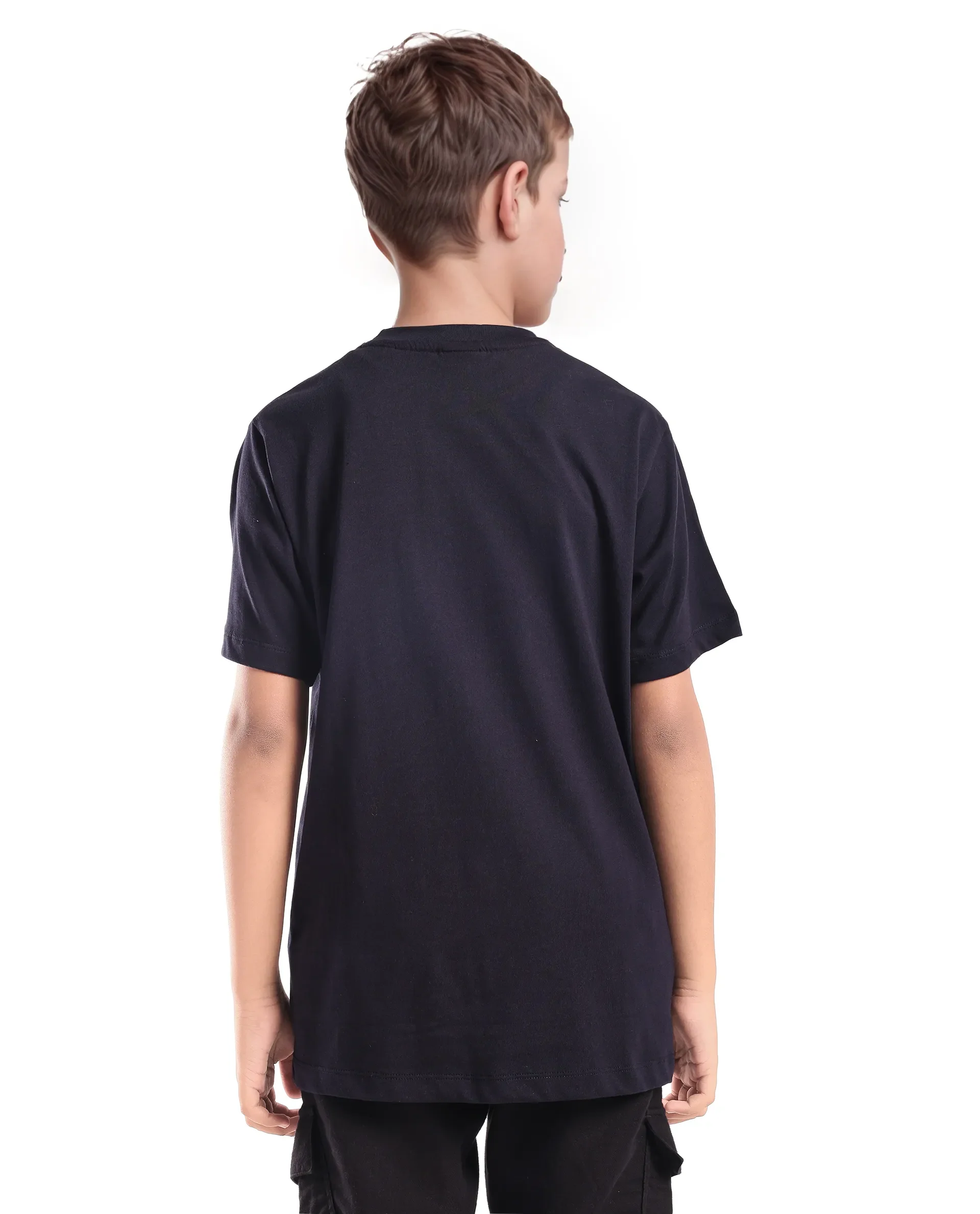Rare Ones Kids Riggs Dark Navy Cotton Pigment Print Regular Fit T-Shirt - Image 7