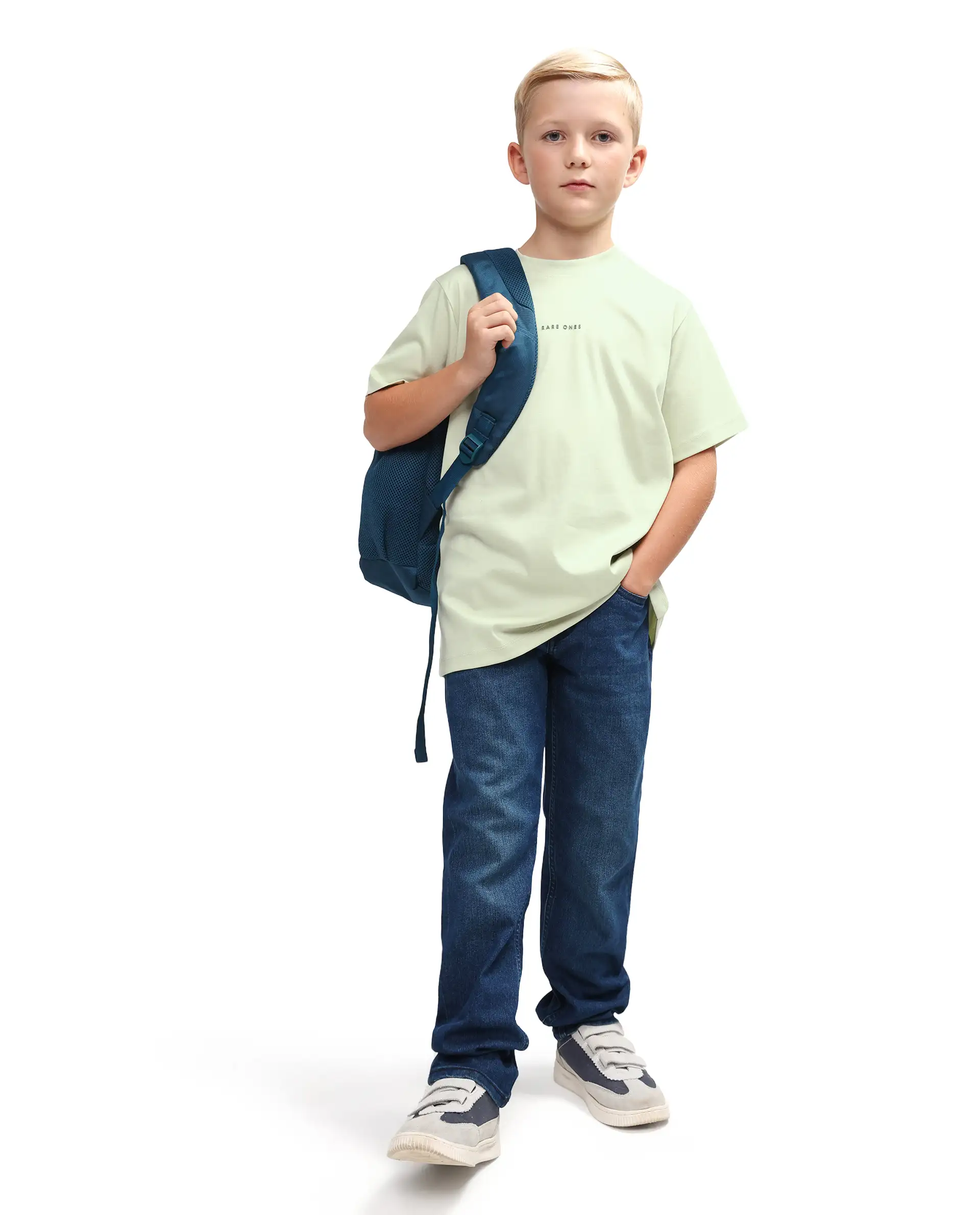 Rare Ones Kids Rob Fluorescent Green Cotton Blend Fabric Pull-On Closure Regular Fit T-Shirt - Image 2