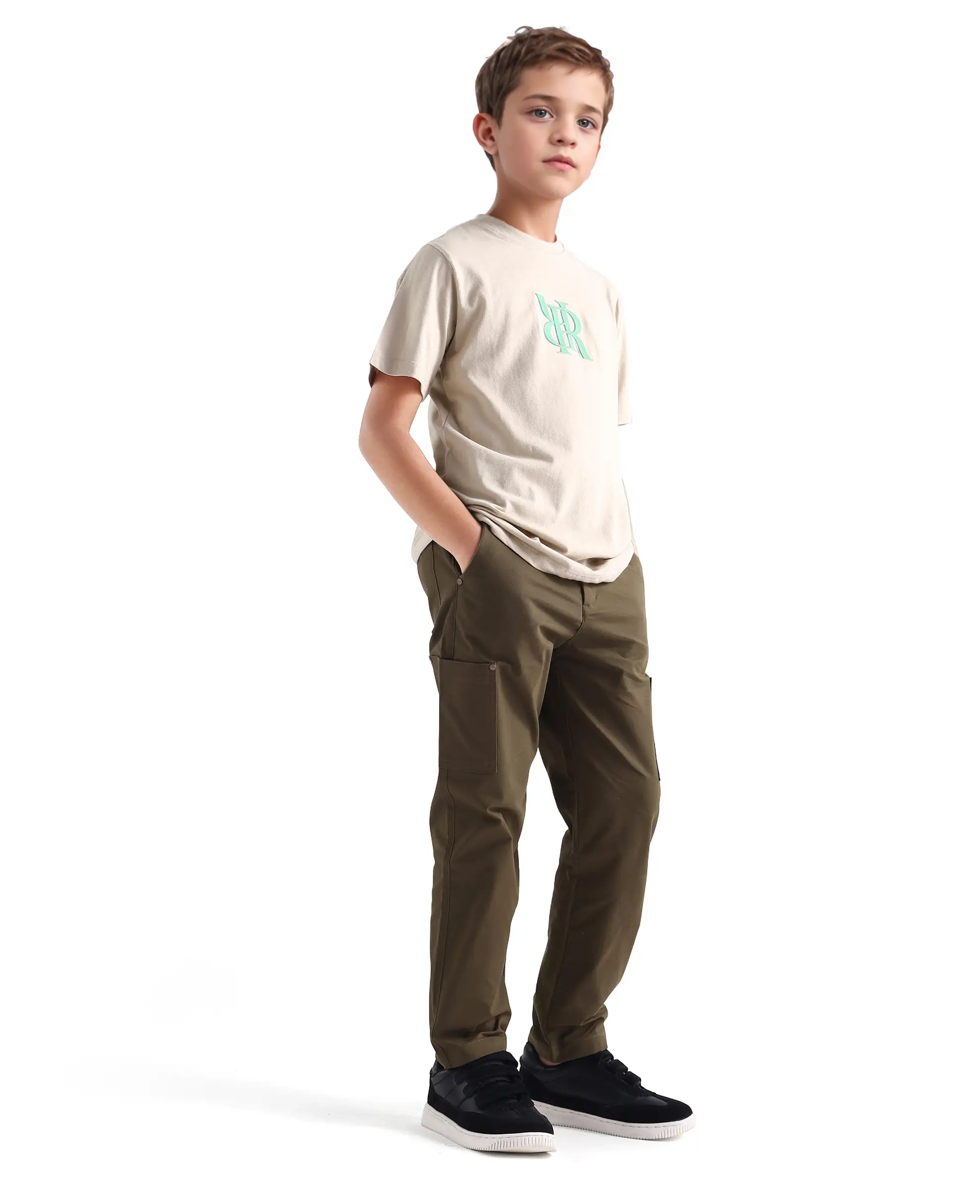 Rare Ones Kids Rosco-K Beige Cotton Jelly Print Regular Fit T-Shirt - Image 2
