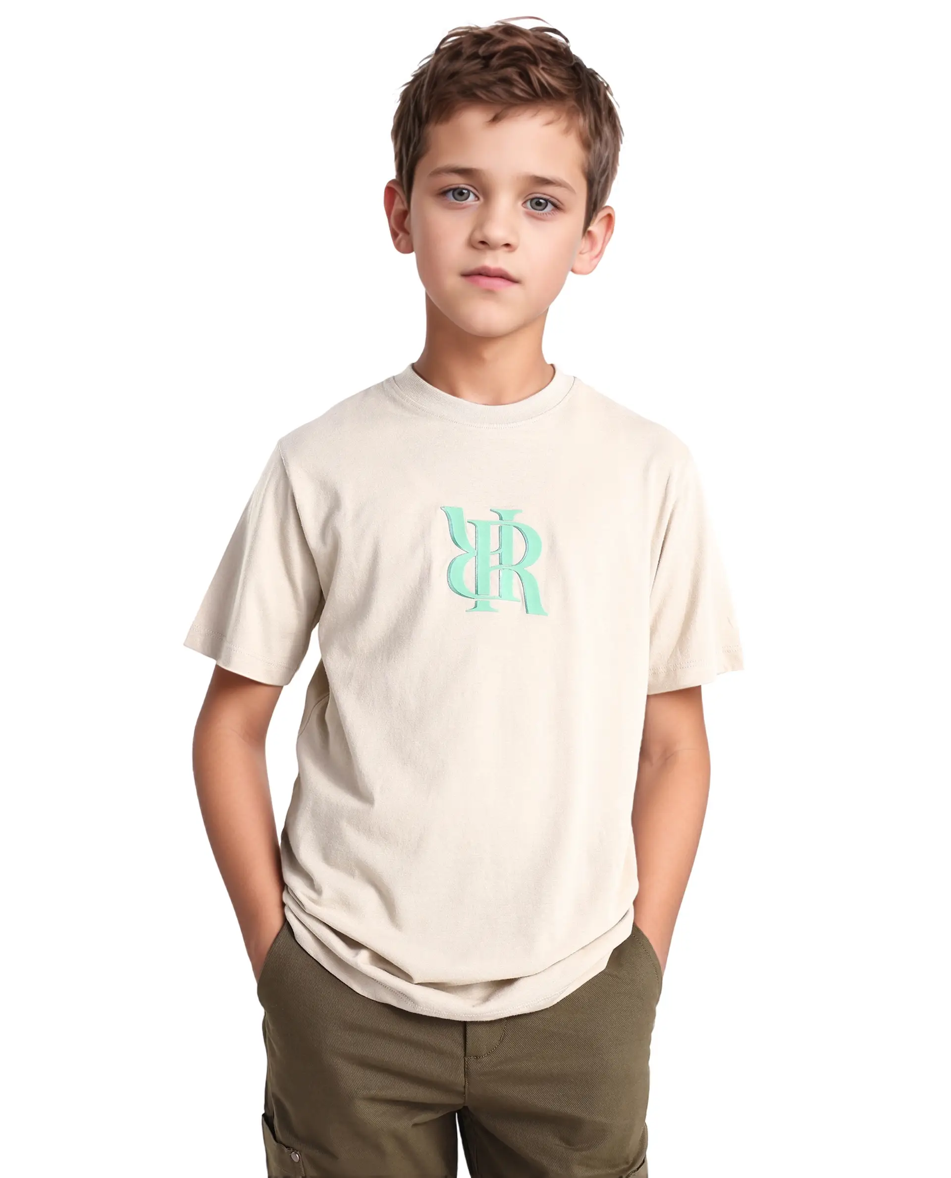 Rare Ones Kids Rosco-K Beige Cotton Jelly Print Regular Fit T-Shirt - Image 3