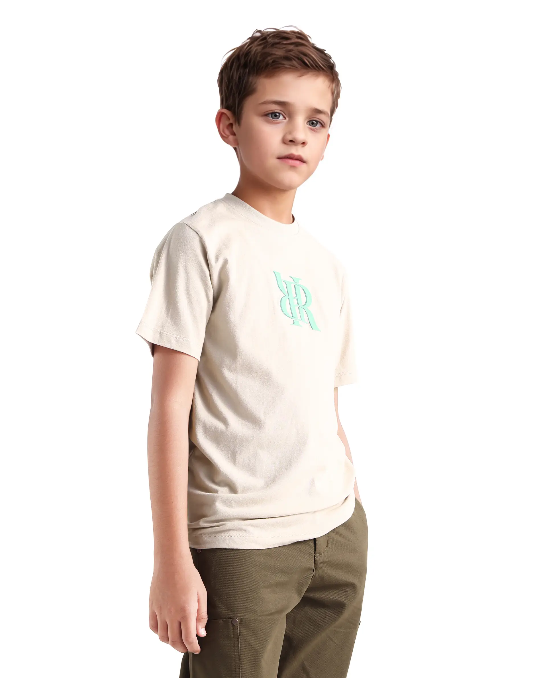 Rare Ones Kids Rosco-K Beige Cotton Jelly Print Regular Fit T-Shirt - Image 6