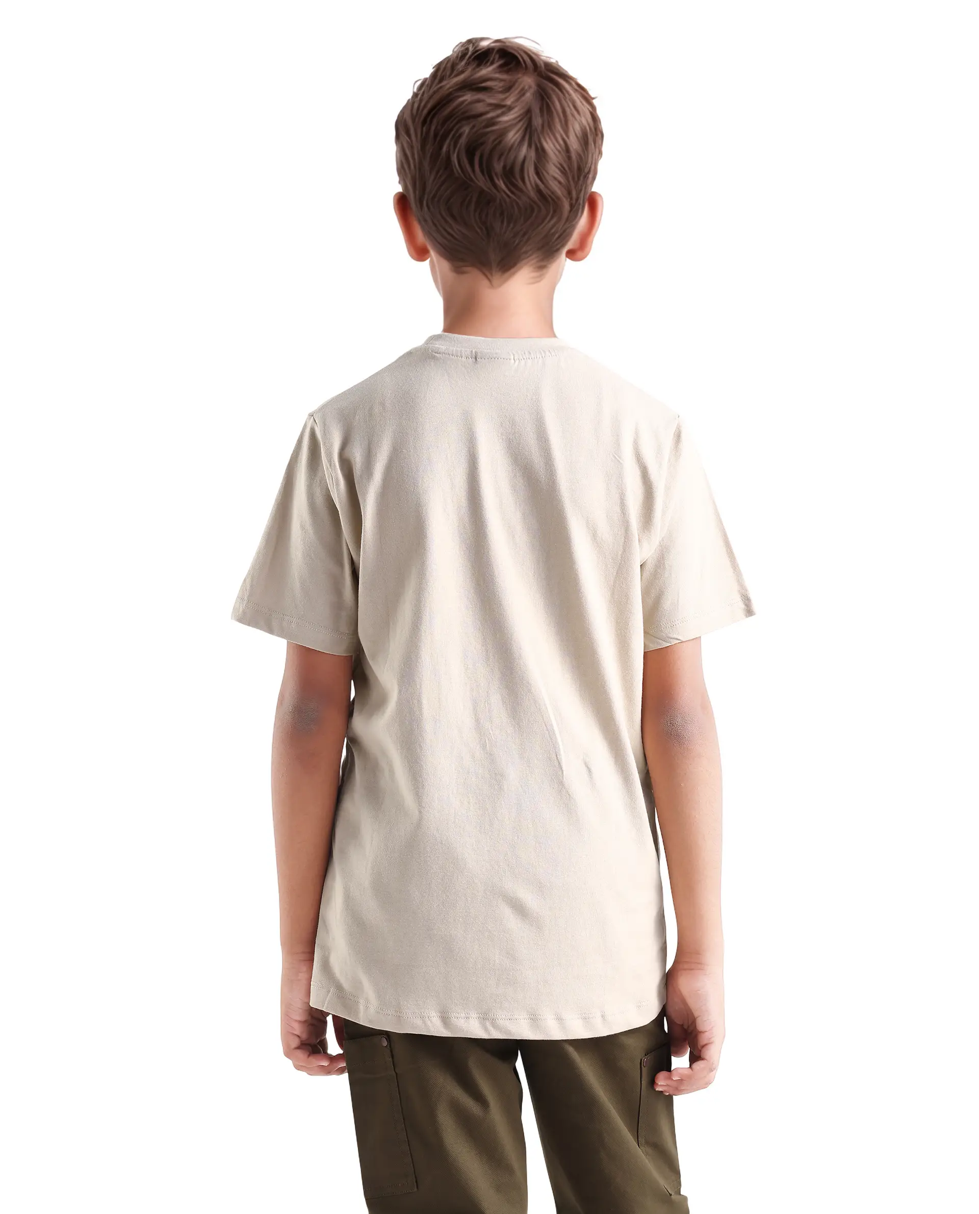 Rare Ones Kids Rosco-K Beige Cotton Jelly Print Regular Fit T-Shirt - Image 7