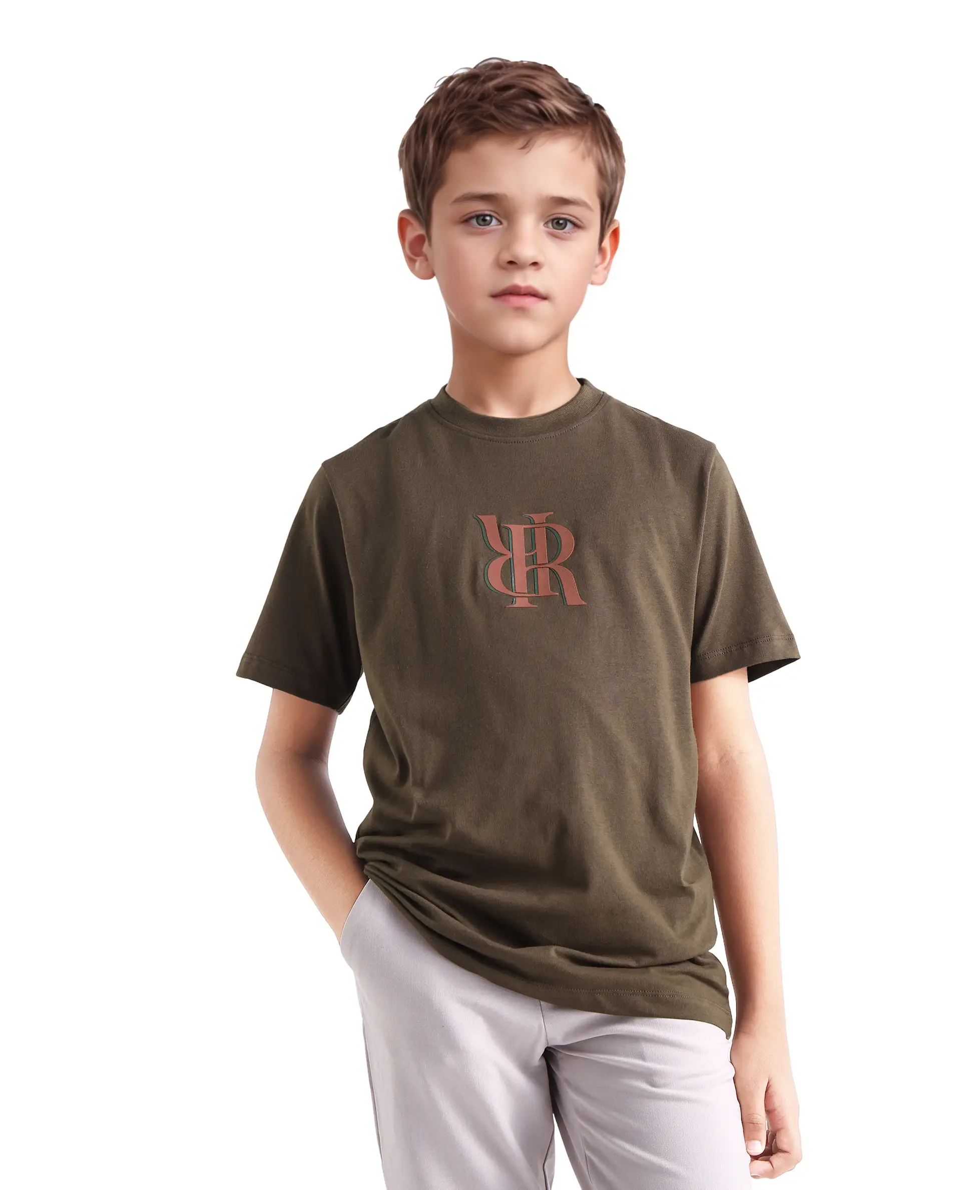 Rare Ones Kids Rosco-K Brown Cotton Jelly Print Regular Fit T-Shirt - Image 3