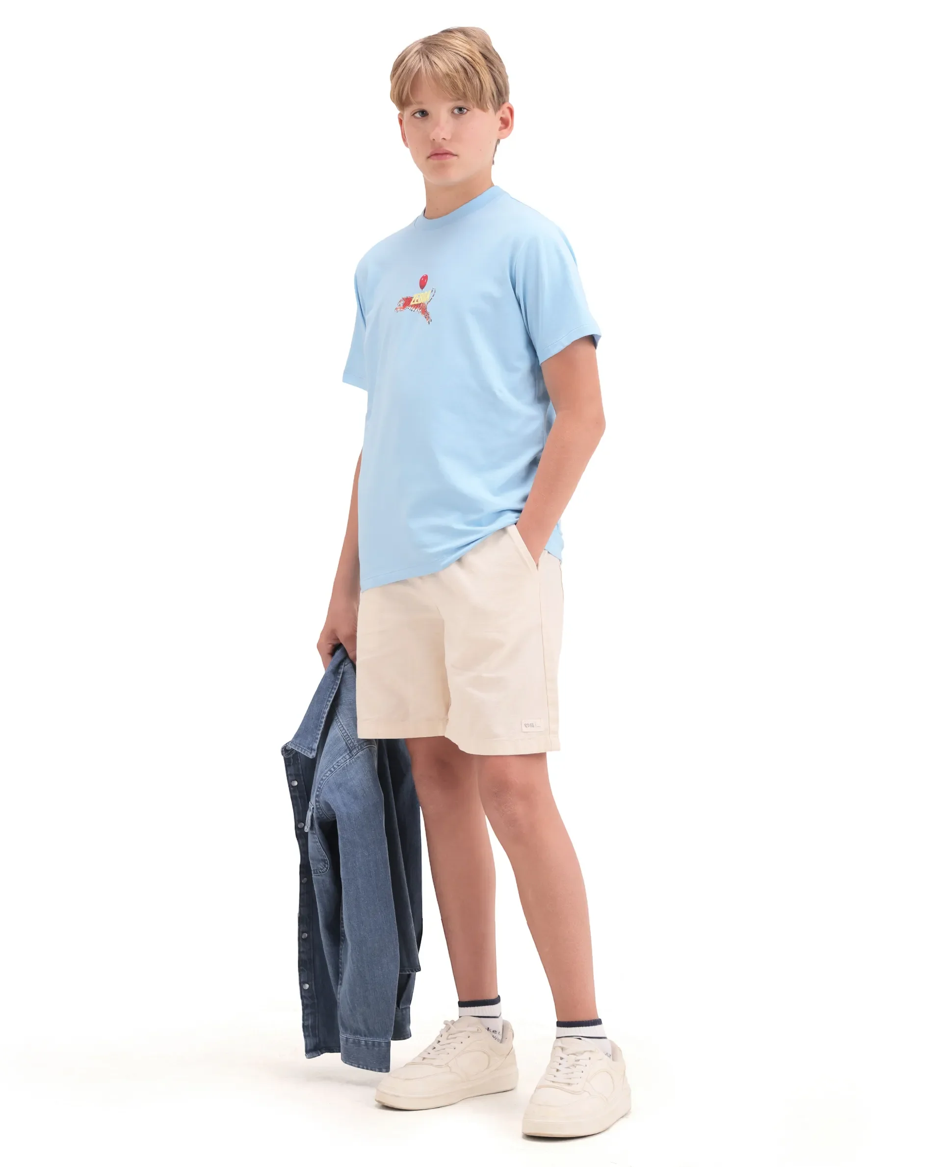 Rare Ones Kids Simp Light Blue Cotton Blend Fabric Pull-On Closure Regular Fit T-Shirt - Image 2