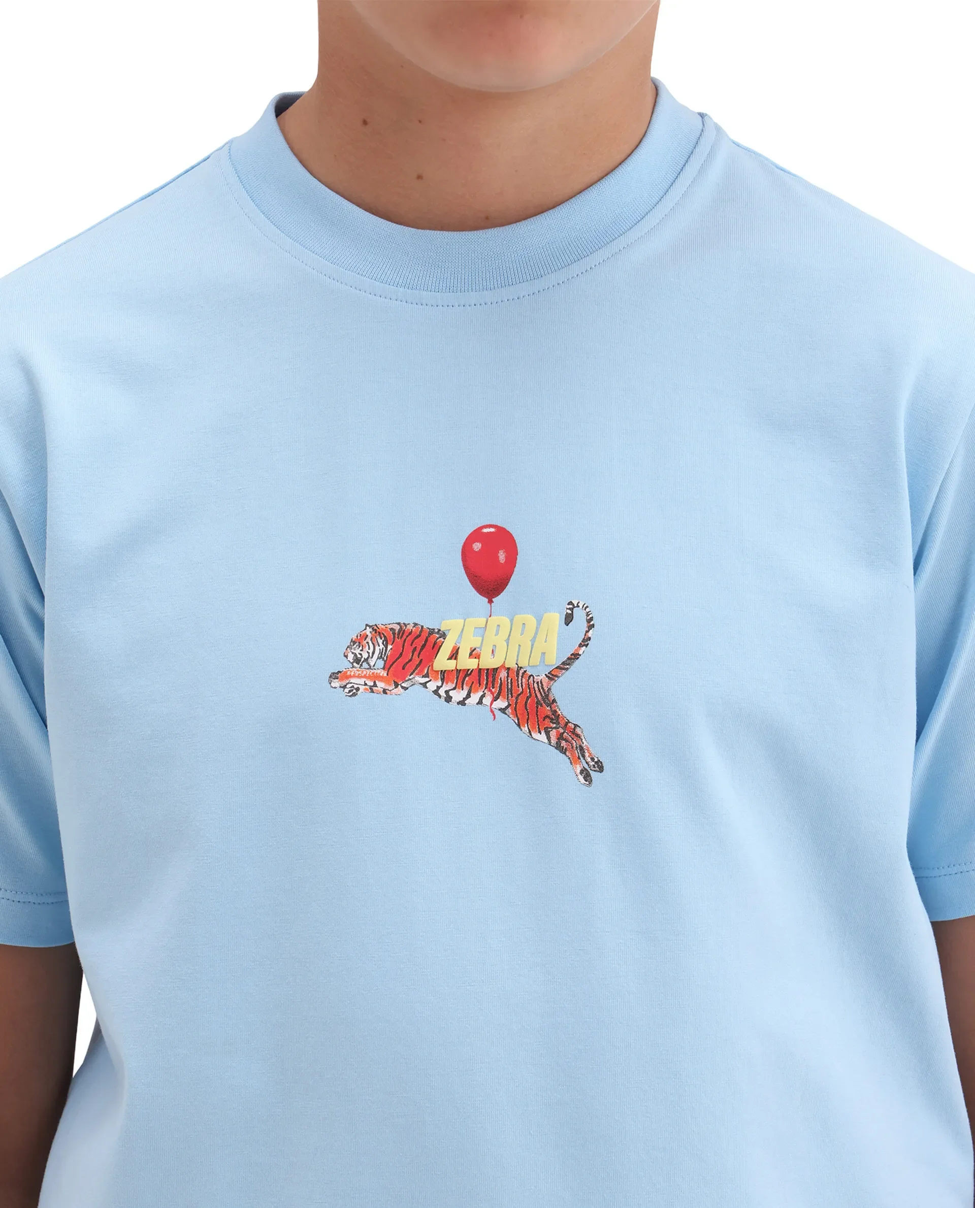 Rare Ones Kids Simp Light Blue Cotton Blend Fabric Pull-On Closure Regular Fit T-Shirt - Image 4